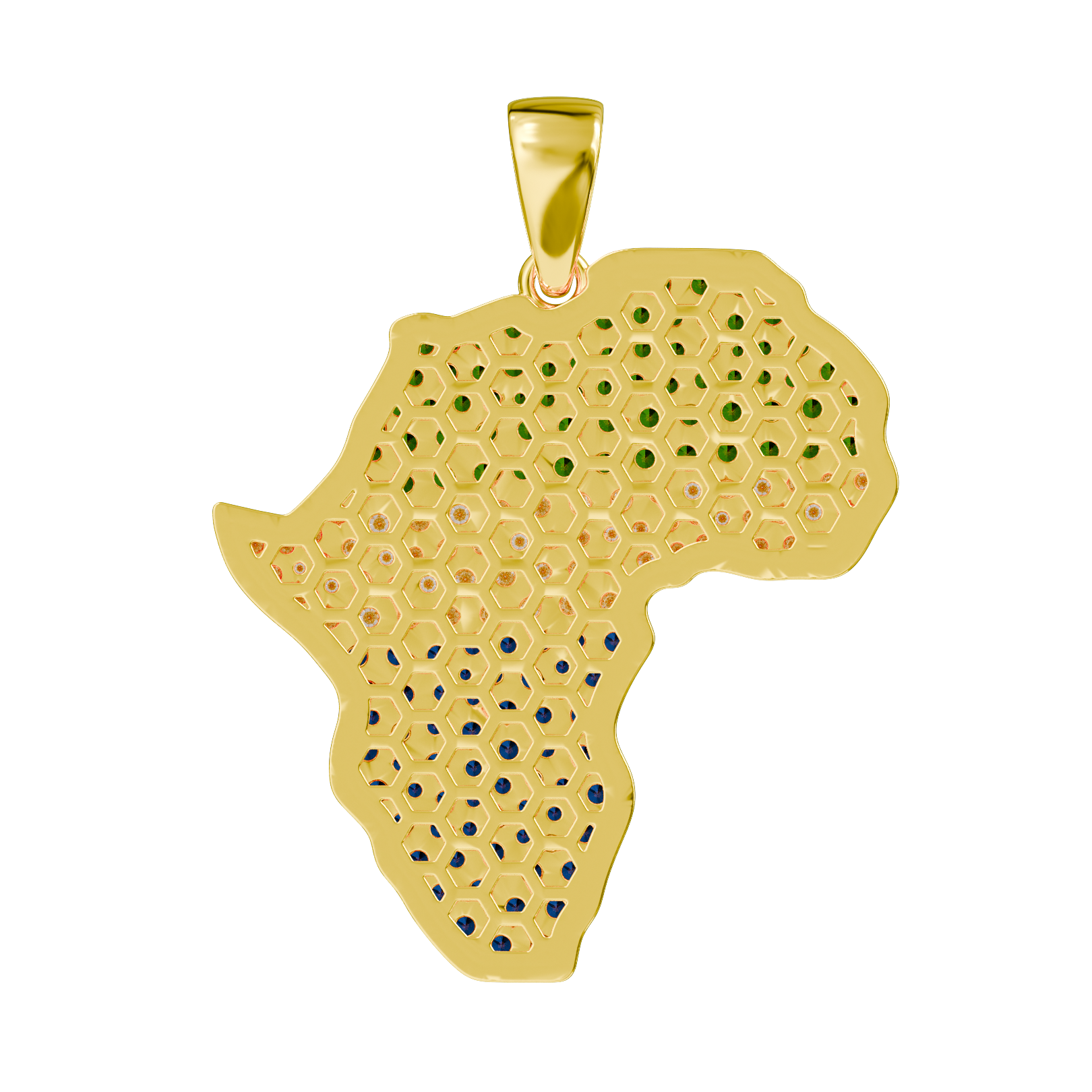 Limited Edition- Sierra Leone Pendant with Diamonds including Blue and Green Gemstones