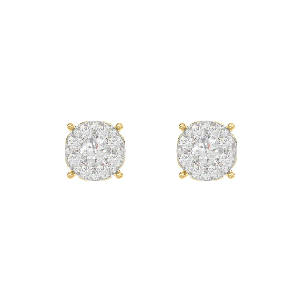 LADIES EARRINGS 0.30CT ROUND DIAMOND 14K YELLOW GOLD (SI QUALITY)