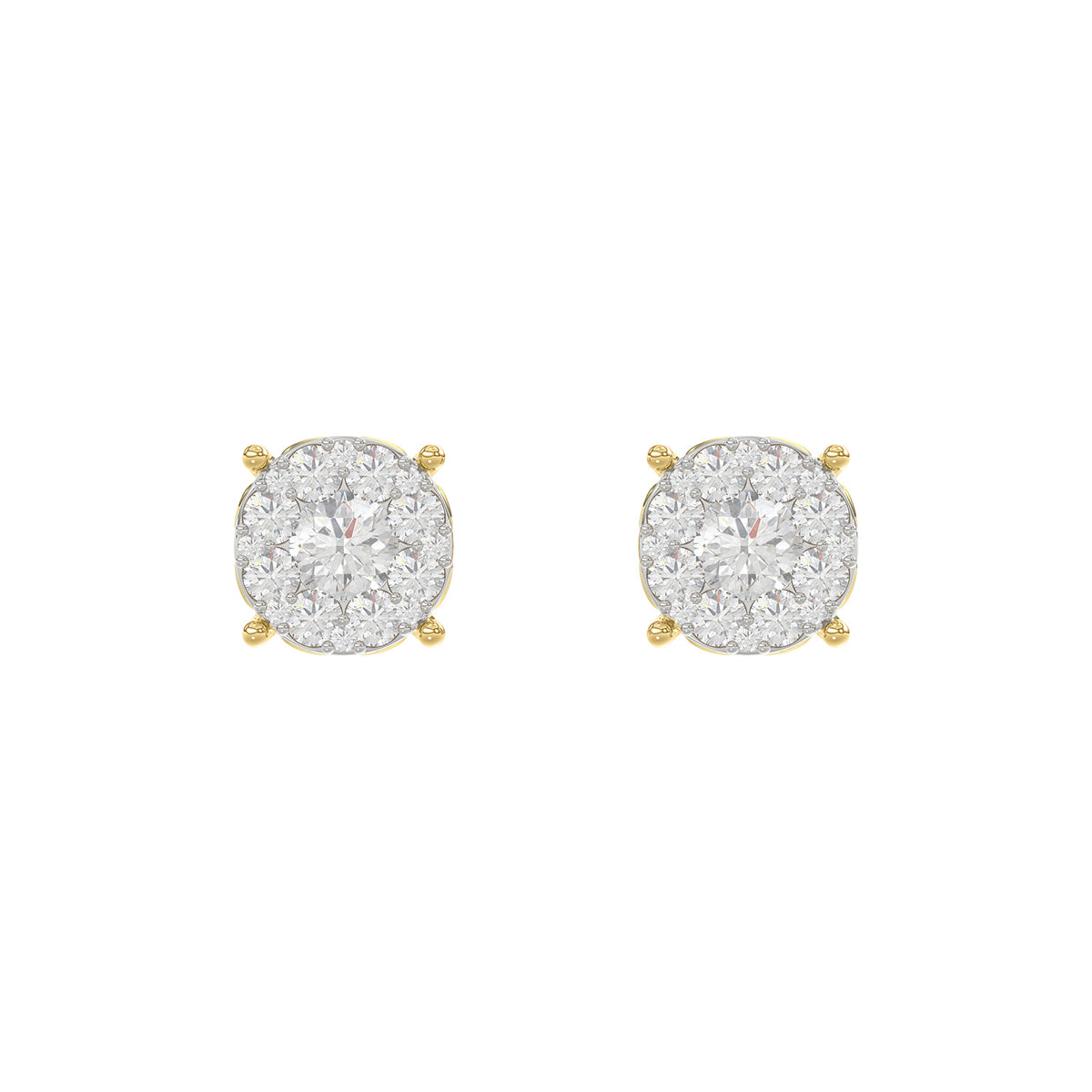 LADIES EARRINGS 0.30CT ROUND DIAMOND 14K YELLOW GOLD (SI QUALITY)