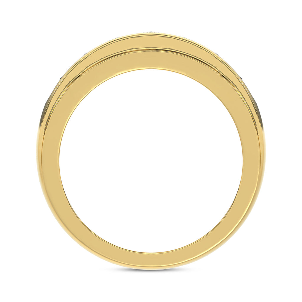 MEN'S BAND 1.00CT ROUND DIAMOND 10K YELLOW GOLD