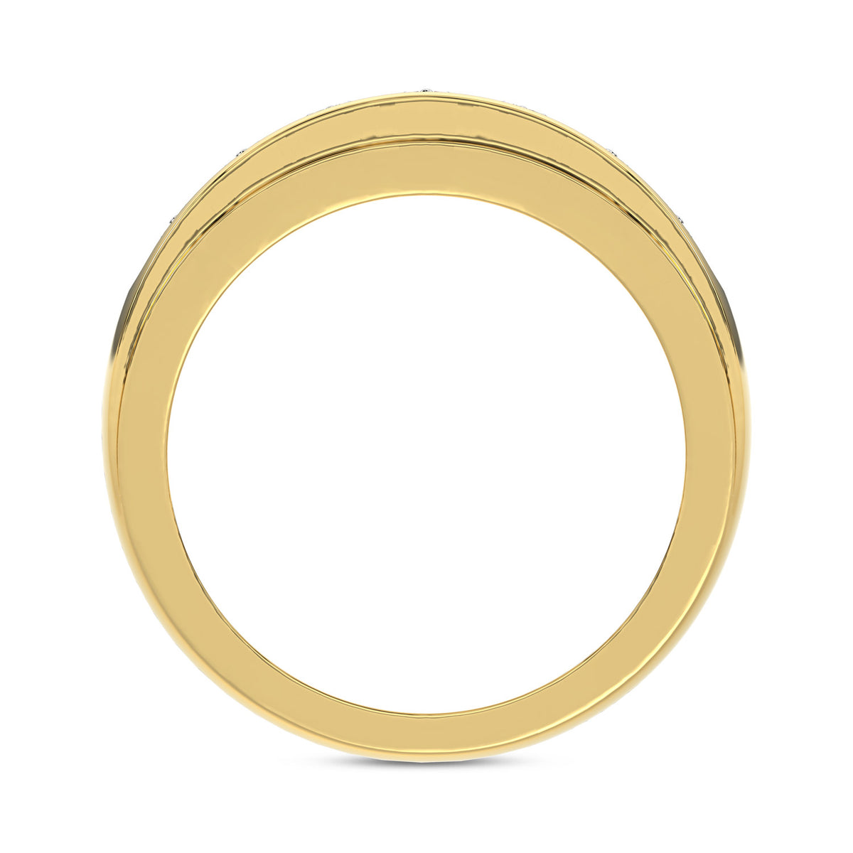 MEN'S BAND 1.00CT ROUND DIAMOND 10K YELLOW GOLD