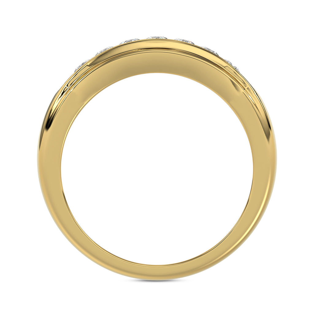 MEN'S BAND 0.50CT ROUND DIAMOND 10K YELLOW GOLD