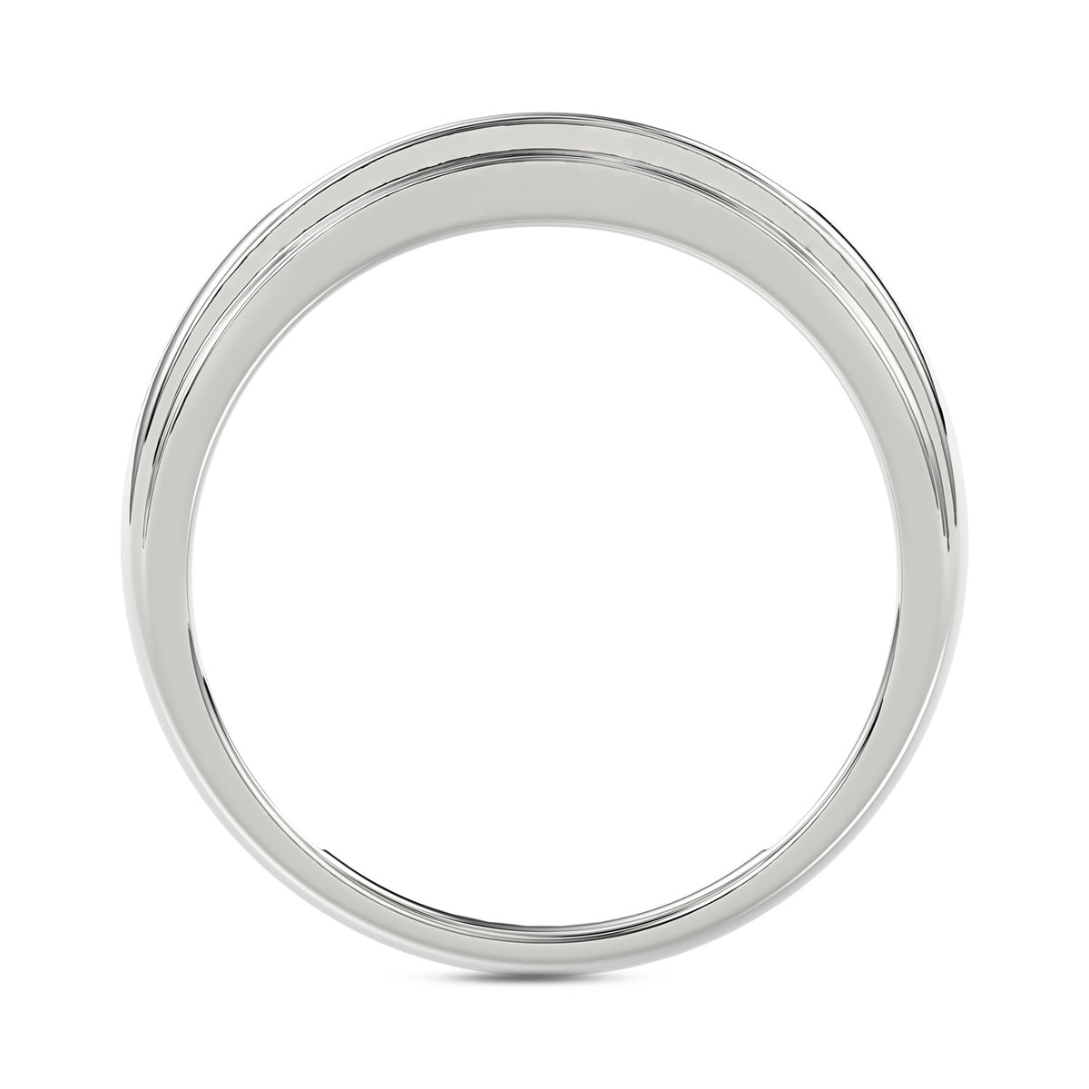 MEN'S BAND 0.25CT ROUND DIAMOND 10K WHITE GOLD