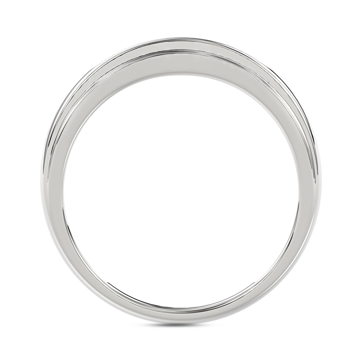 MEN'S BAND 0.25CT ROUND DIAMOND 10K WHITE GOLD