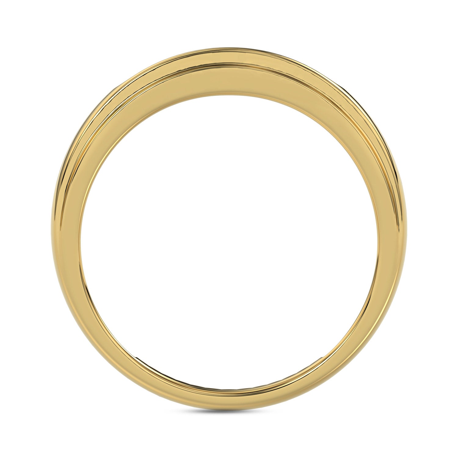 MEN'S BAND 0.25CT ROUND DIAMOND 10K YELLOW GOLD