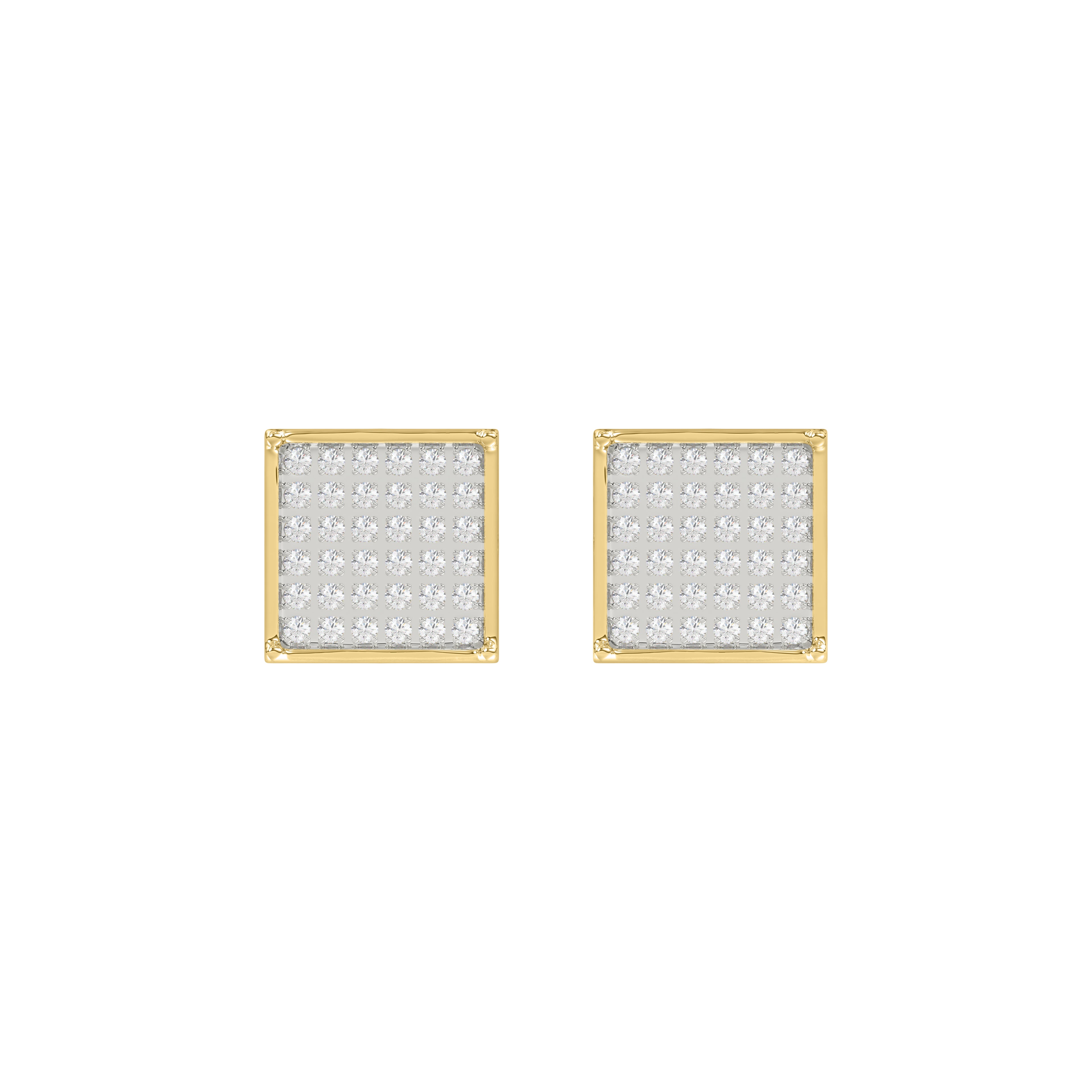 10K Yellow Gold 0.25Ct Round Diamond 4 Prong Yuva Earrings Elegant Fashion Earrings Jewelry