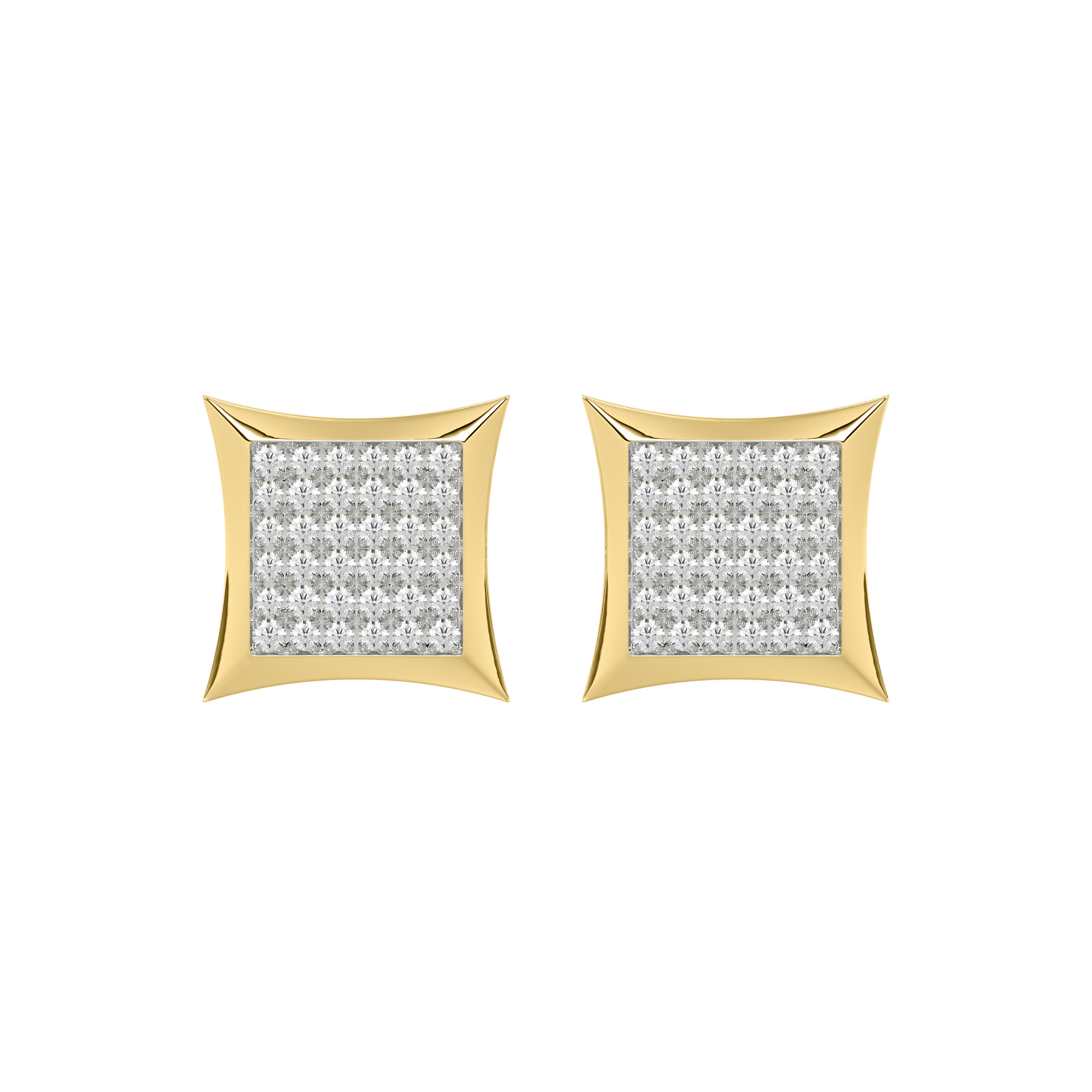 Yellow Gold 0.25Ct Round Diamond Kite Design Cluster Earrings Elegant Yuva Fashion Earrings