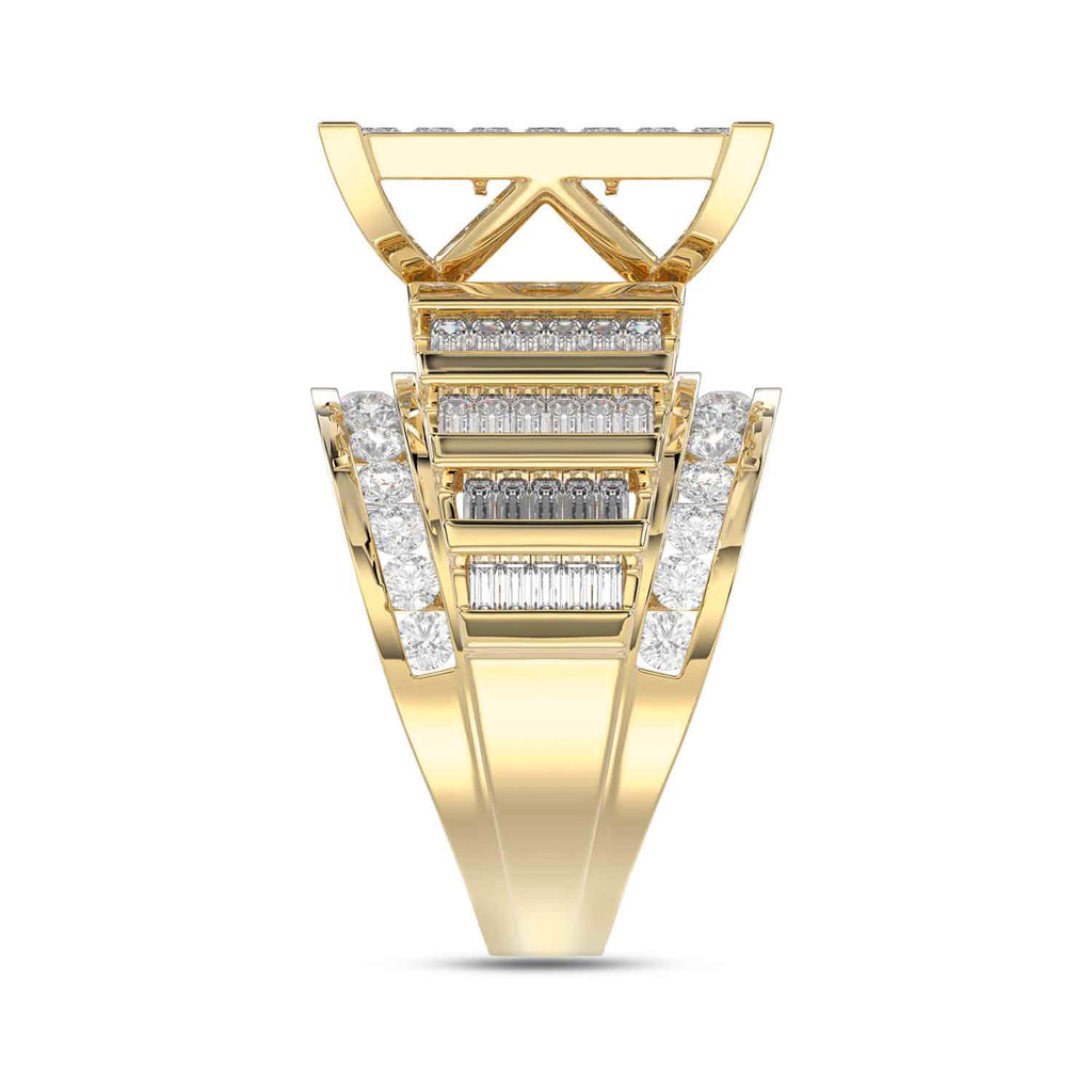 LADIES RING 4.00CT ROUND/PRINCESS/BAGUETTE DIAMOND 10K YELLOW GOLD