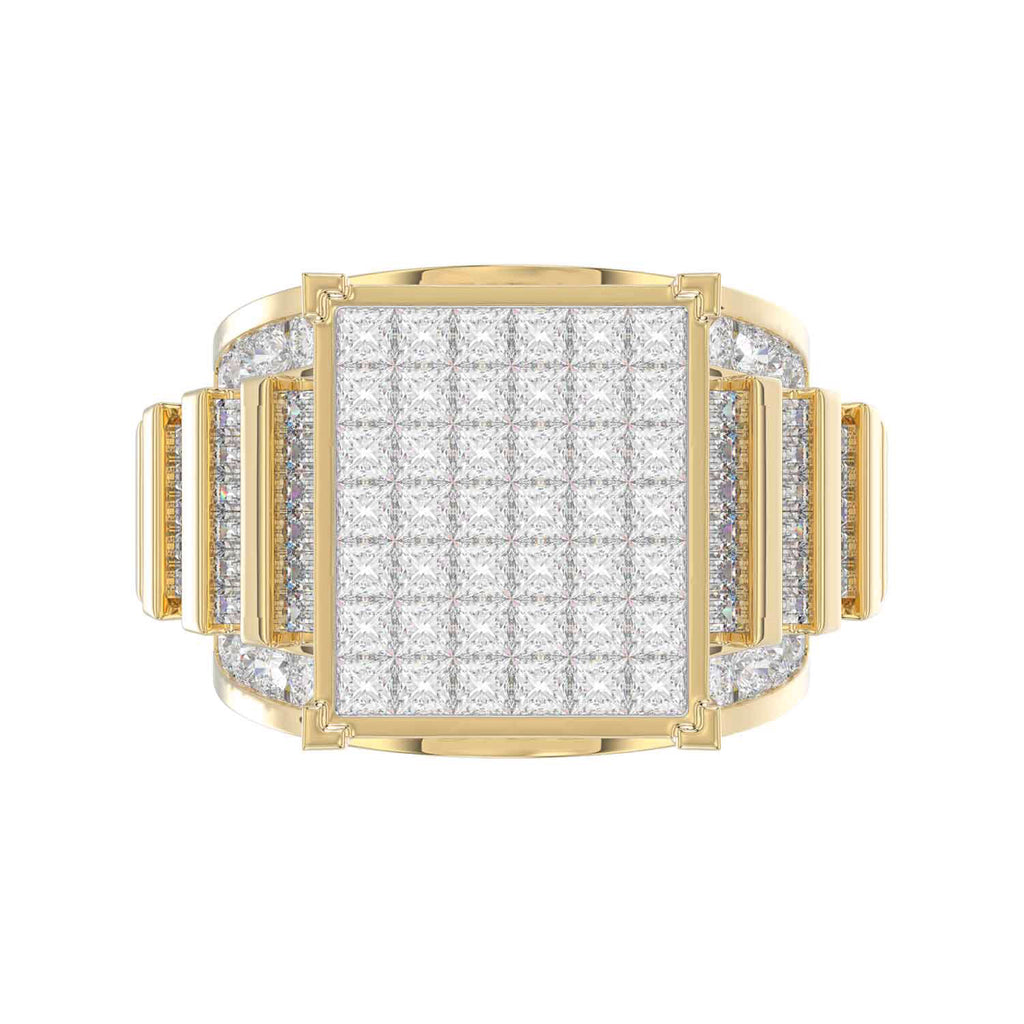 LADIES RING 4.00CT ROUND/PRINCESS/BAGUETTE DIAMOND 10K YELLOW GOLD