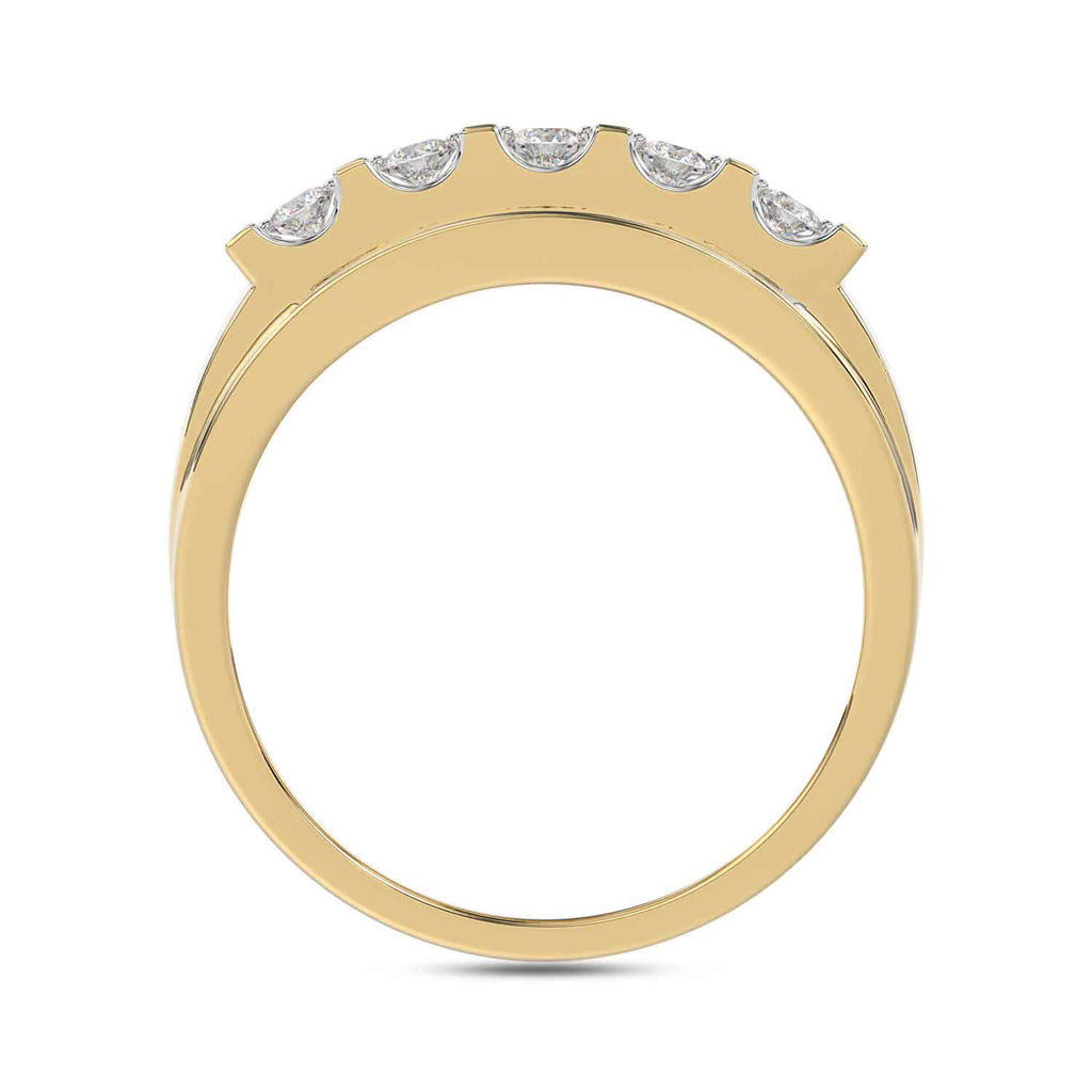 MEN'S BAND 1.50CT ROUND DIAMOND 10K YELLOW GOLD