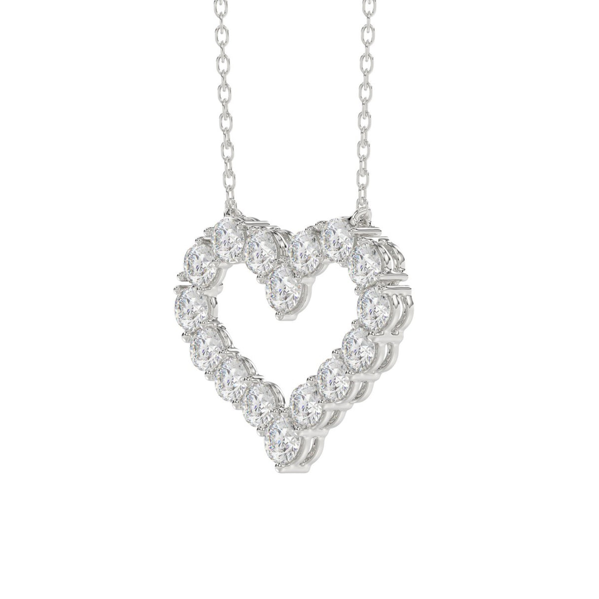LADIES NECKLACE 3 1/3CT ROUND DIAMOND 14K WHITE GOLD