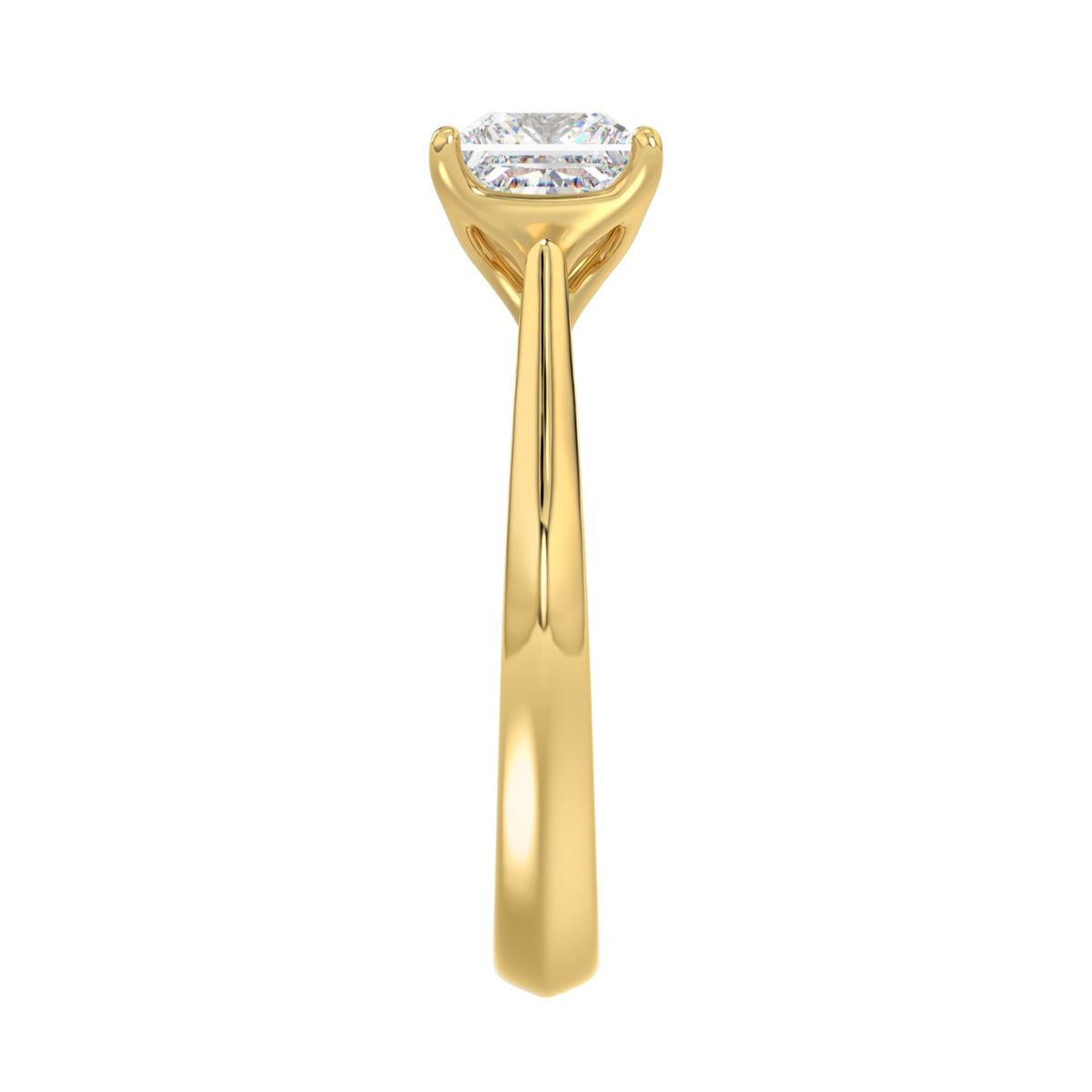 LADIES SOLITAIRE RING 2CT PRINCESS DIAMOND 14K YELLOW GOLD