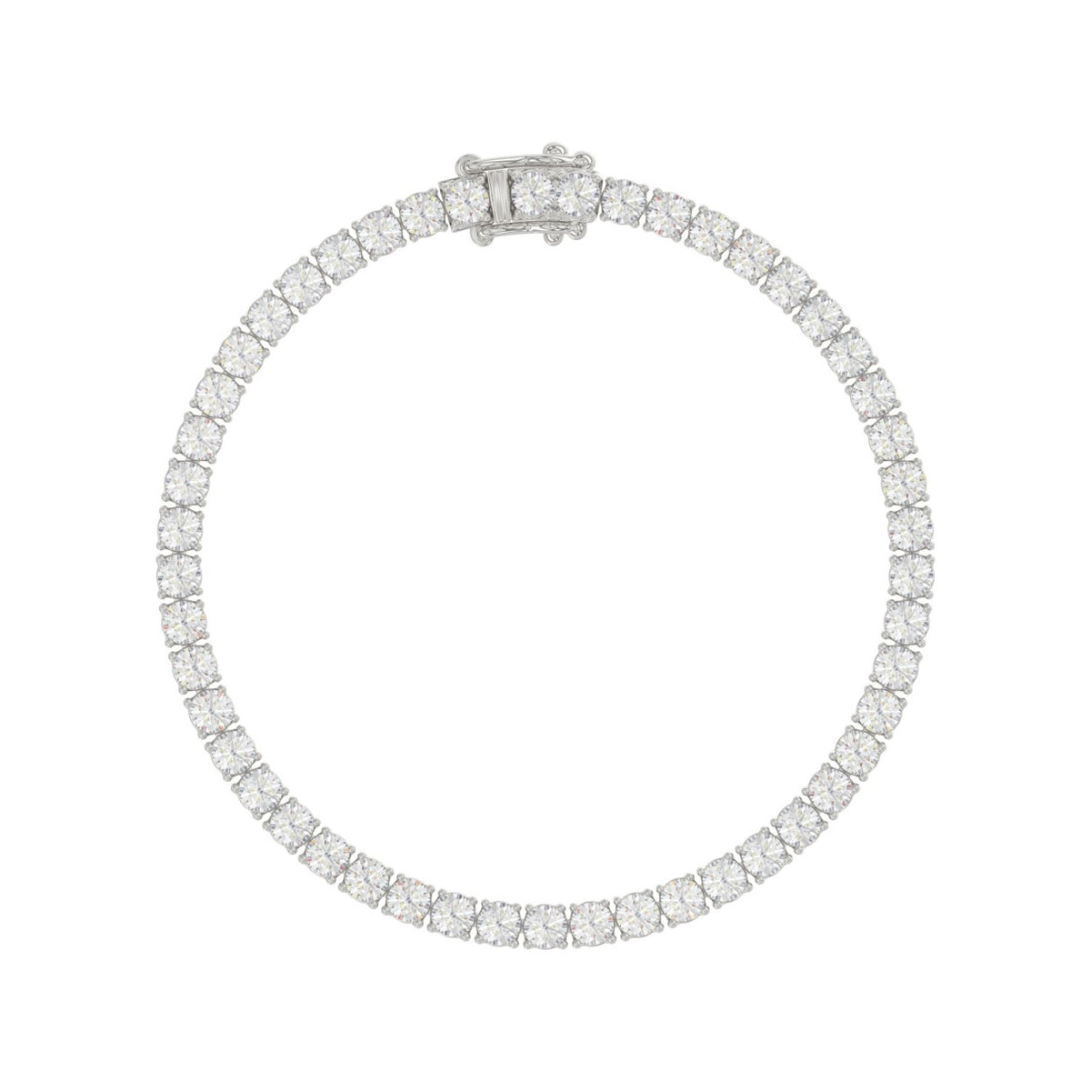 LADIES BRACELET 7CT ROUND DIAMOND 14K WHITE GOLD