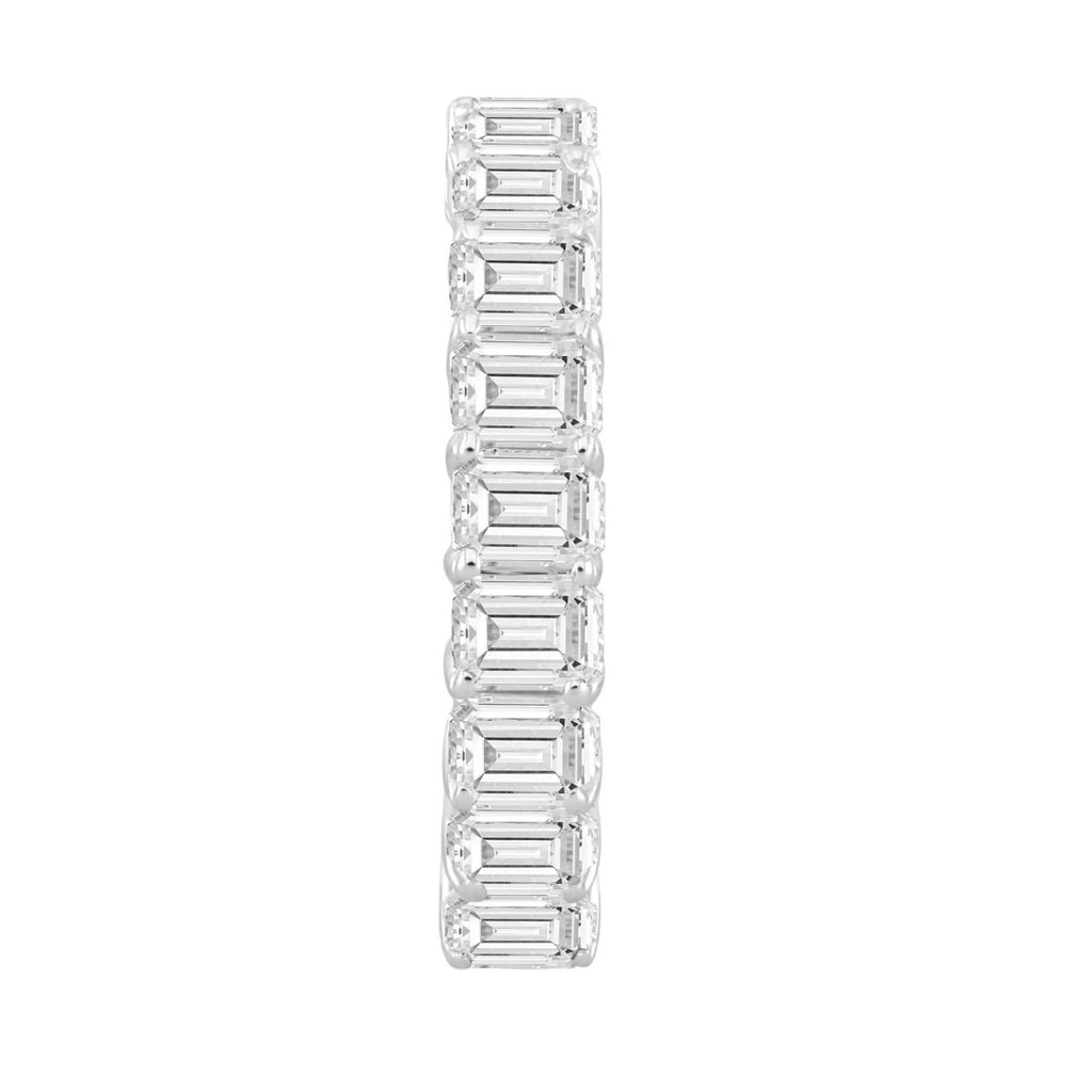 LADIES ETERNITY BAND 5 1/3CT EMERALD DIAMOND 14K WHITE GOLD