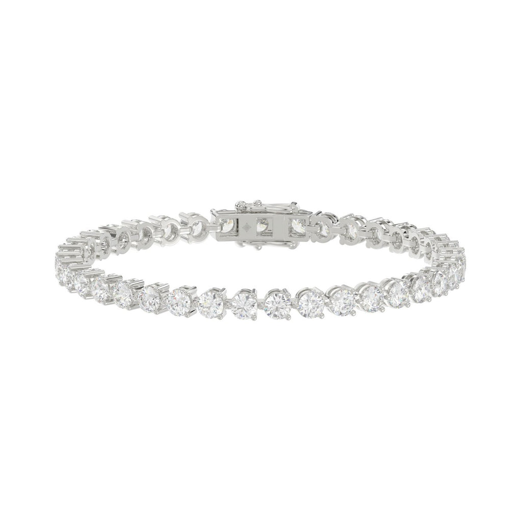 LADIES BRACELET 7CT ROUND DIAMOND 14K WHITE GOLD