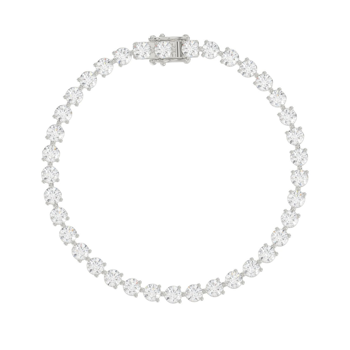 LADIES BRACELET 7CT ROUND DIAMOND 14K WHITE GOLD