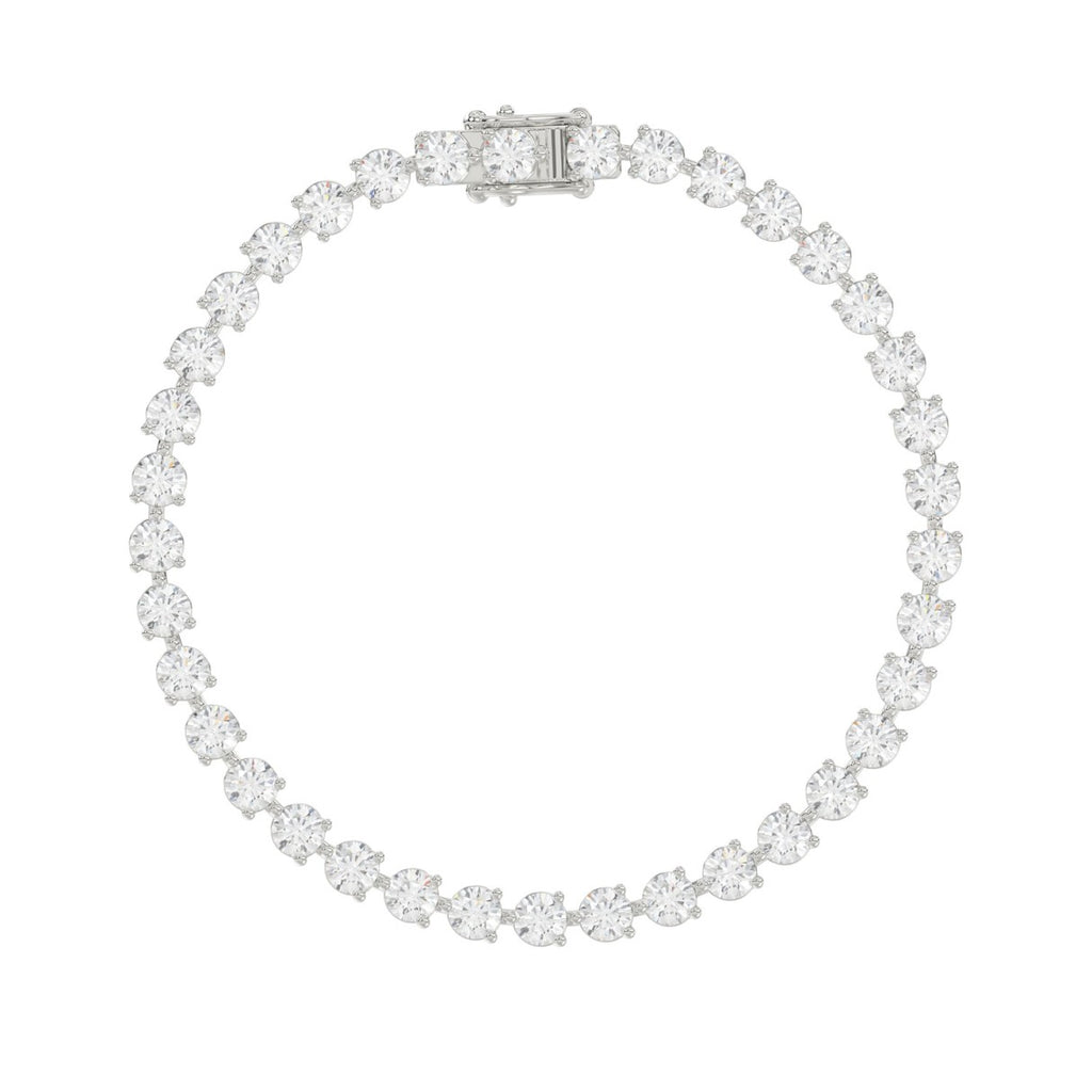 LADIES BRACELET 7CT ROUND DIAMOND 14K WHITE GOLD