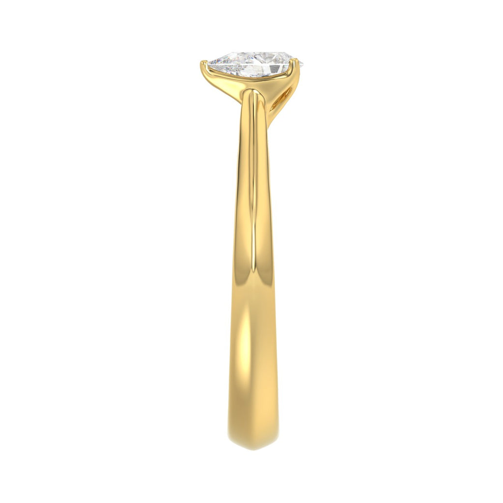 LADIES SOLITAIRE RING 1/2CT PEAR DIAMOND 14K YELLOW GOLD