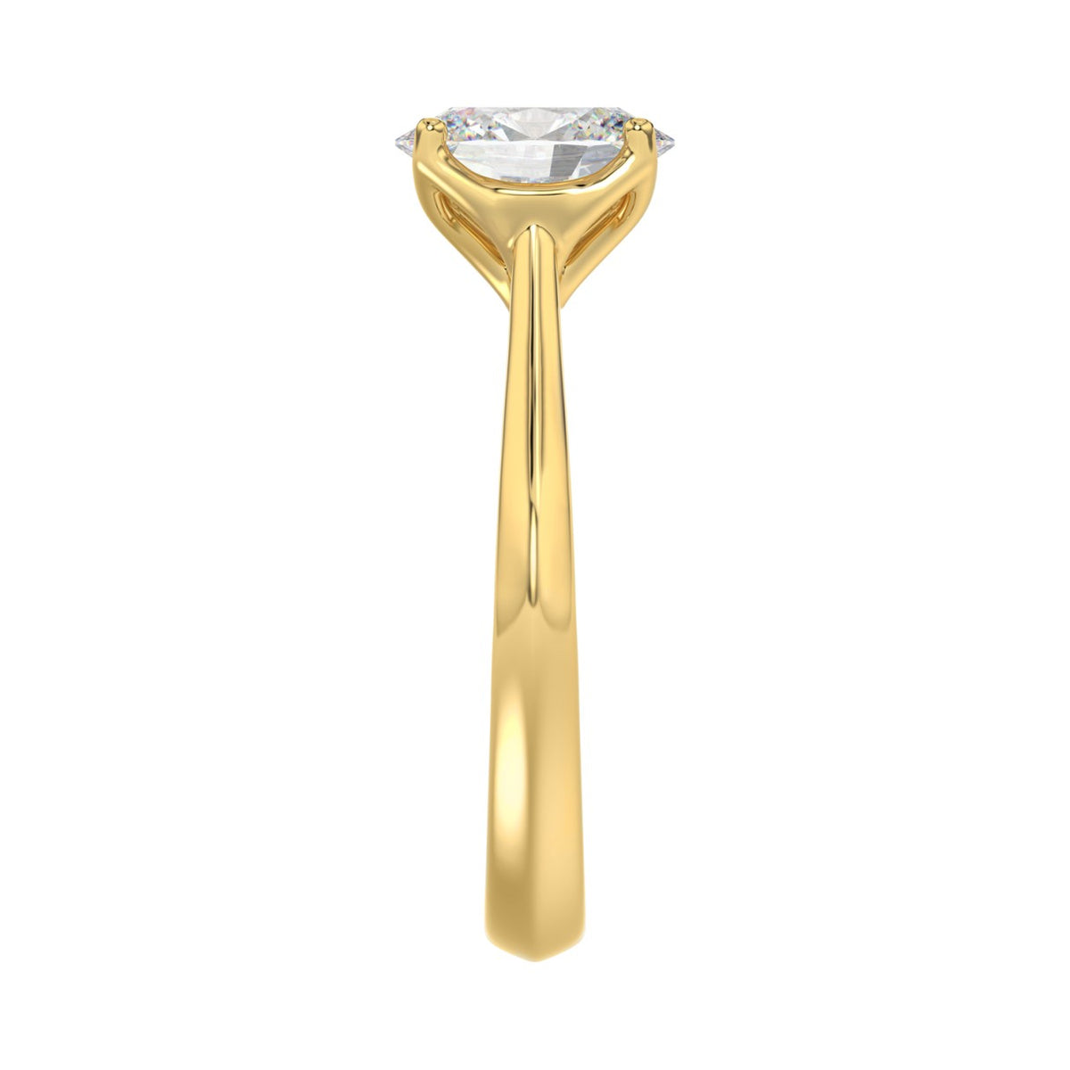 LADIES SOLITAIRE RING 2CT OVAL DIAMOND 14K YELLOW GOLD