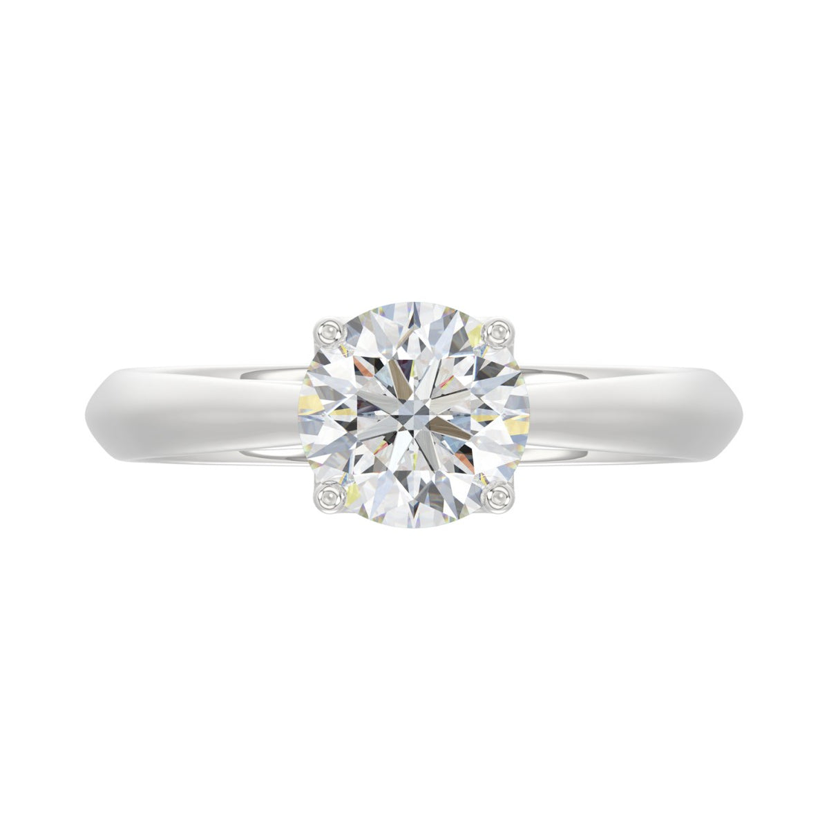 LADIES SOLITAIRE RING 1 1/2CT ROUND DIAMOND 14K WHITE GOLD