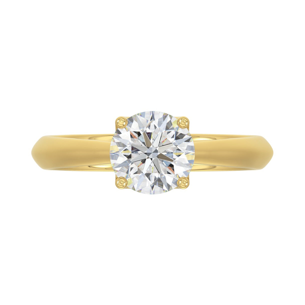 LADIES SOLITAIRE RING 1 1/2CT ROUND DIAMOND 14K YELLOW GOLD