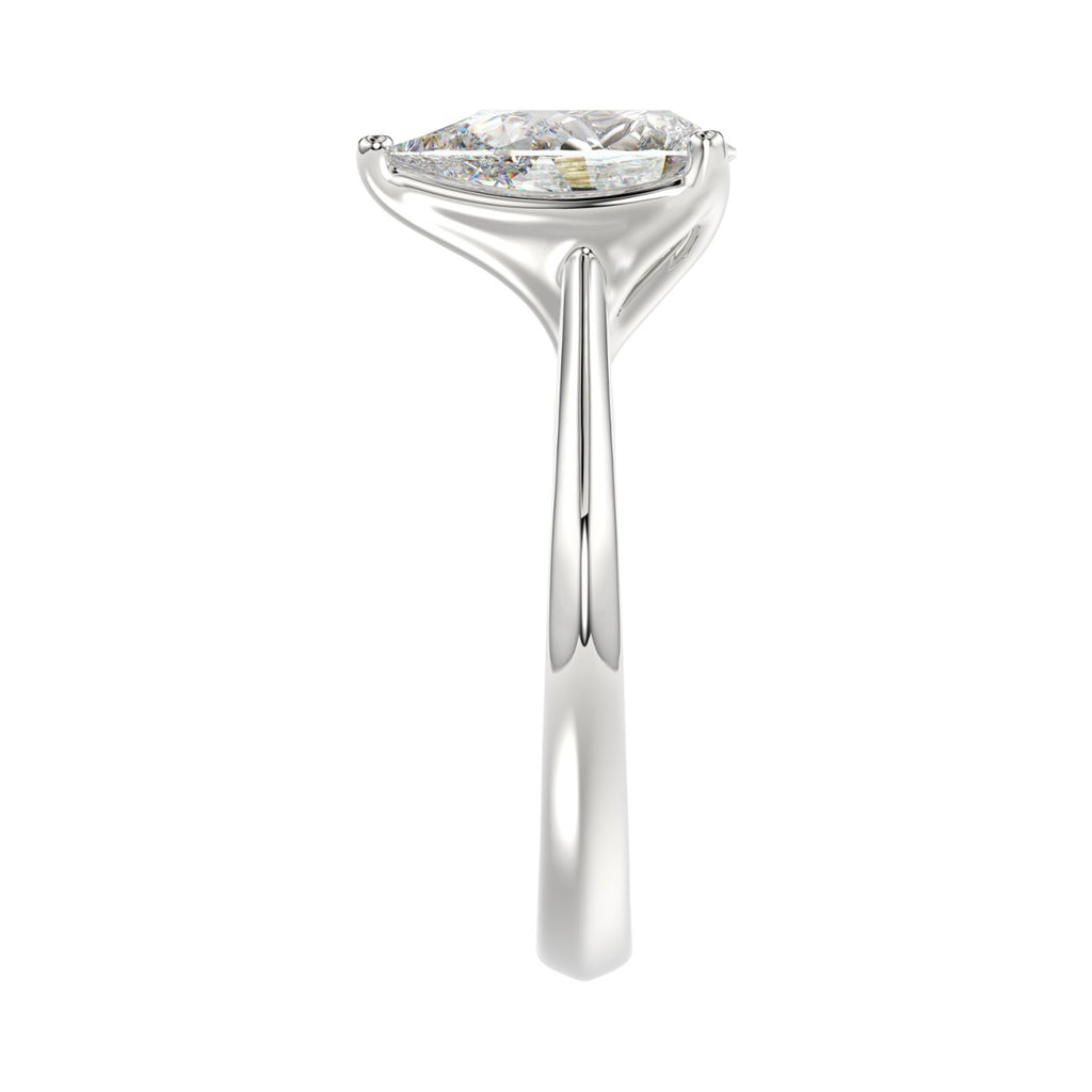 LADIES SOLITAIRE RING 3CT PEAR DIAMOND 14K WHITE GOLD