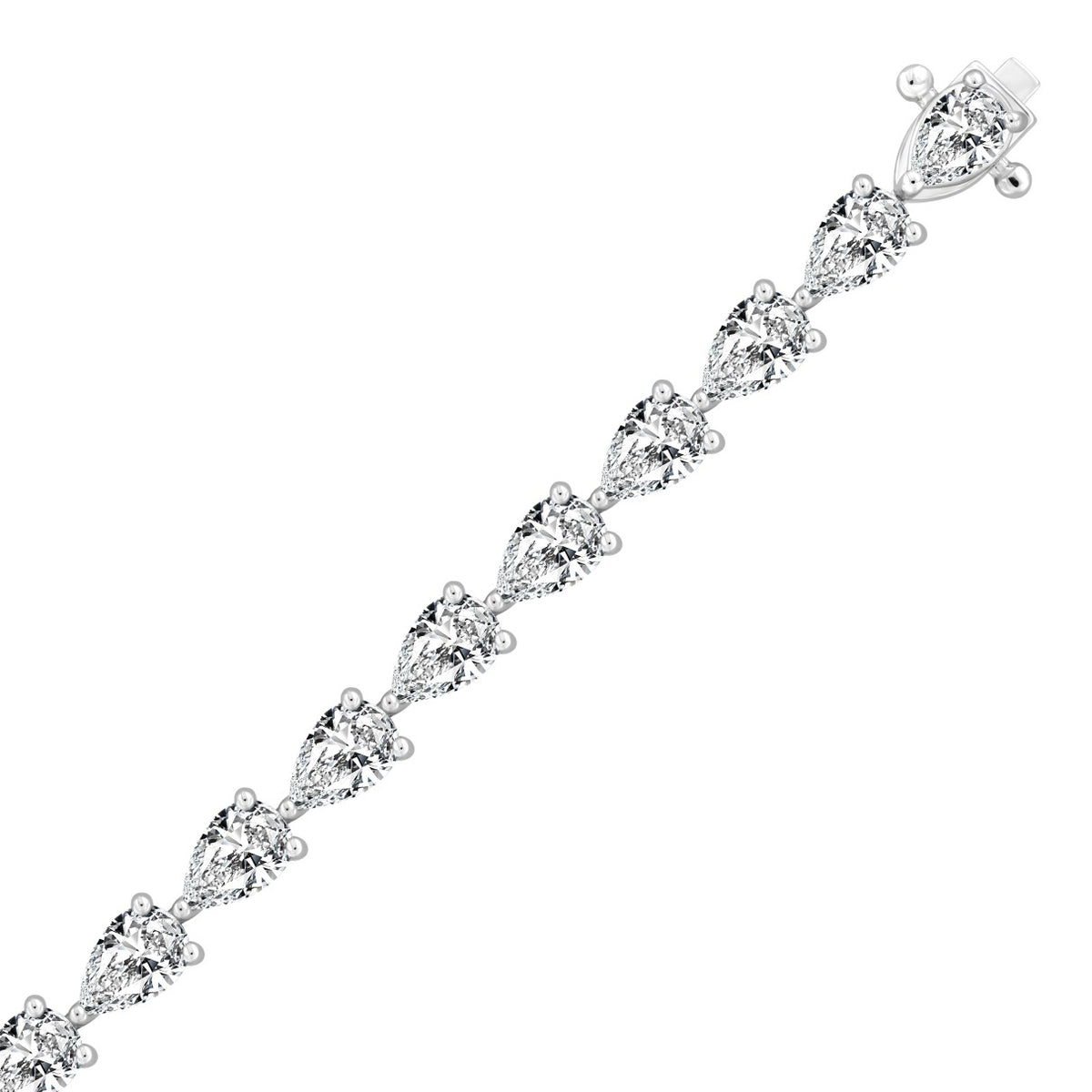 LADIES BRACELET 9CT PEAR DIAMOND 14K WHITE GOLD