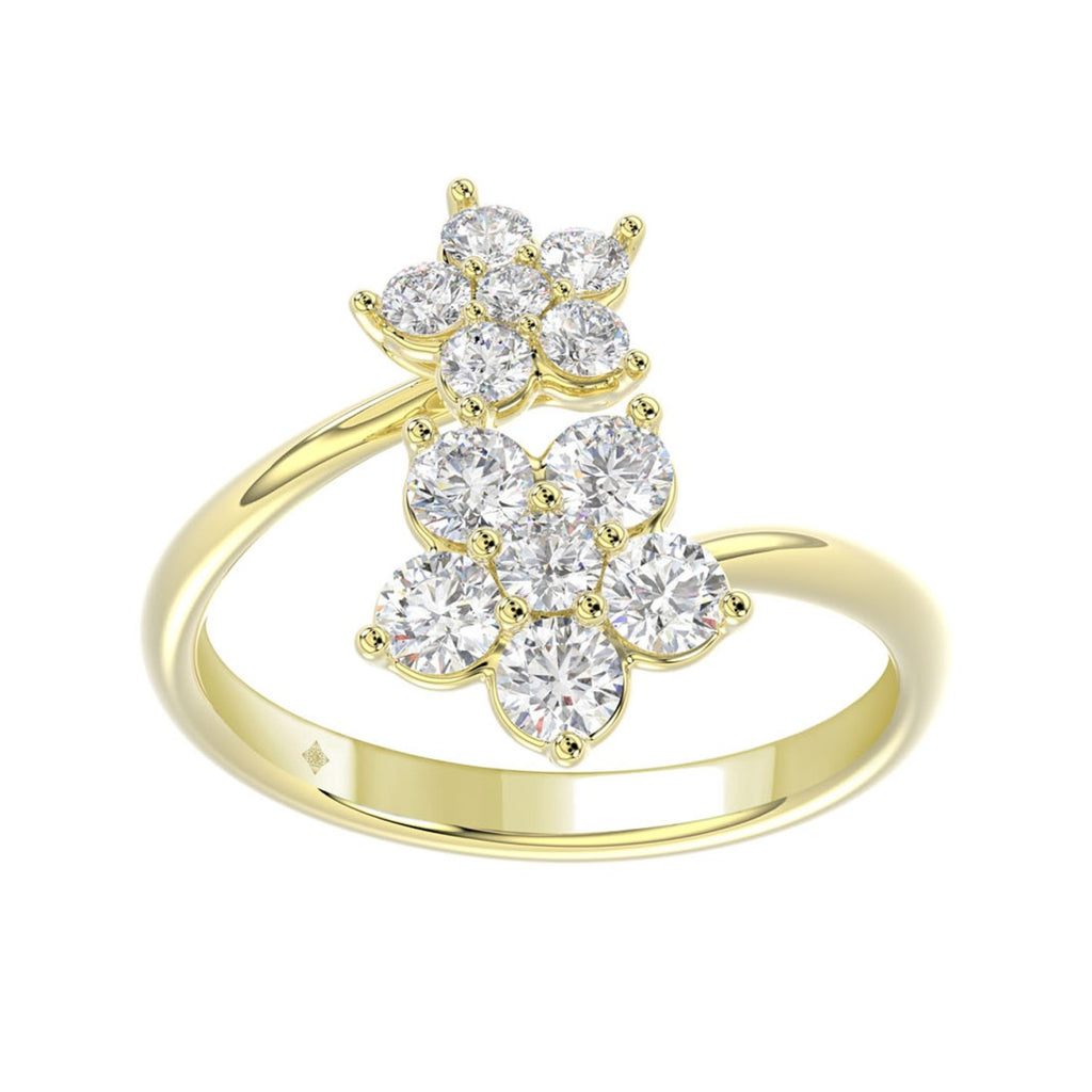 LADIES RING 1CT ROUND DIAMOND 14K YELLOW GOLD