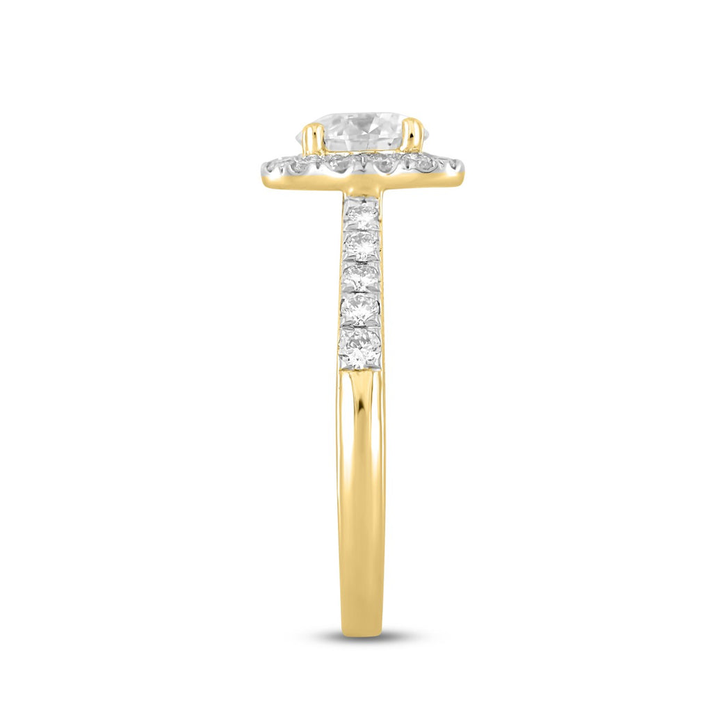LADIES RING 1 1/2CT ROUND DIAMOND 14K YELLOW GOLD (CENTER STONE ROUND DIAMOND 1CT)