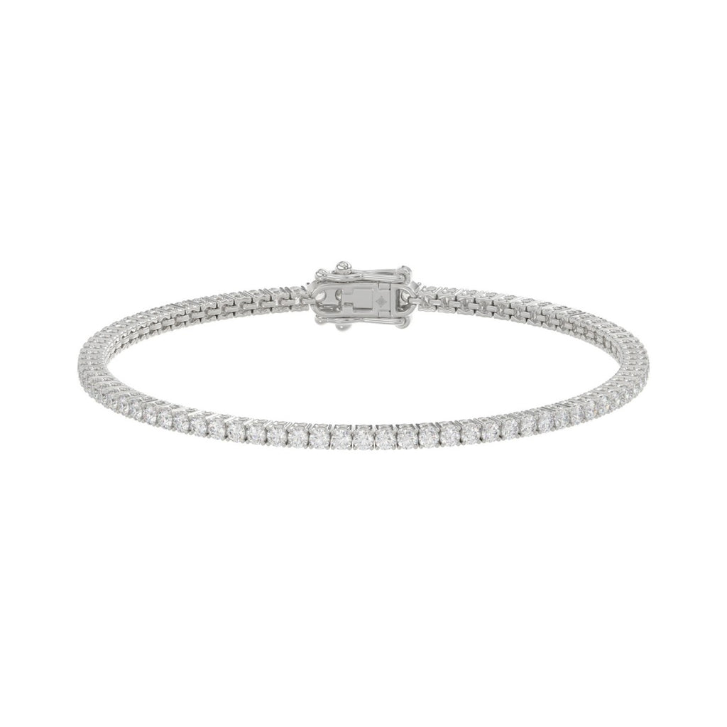 14K WHITE GOLD 3CT ROUND DIAMOND LADIES BRACELET