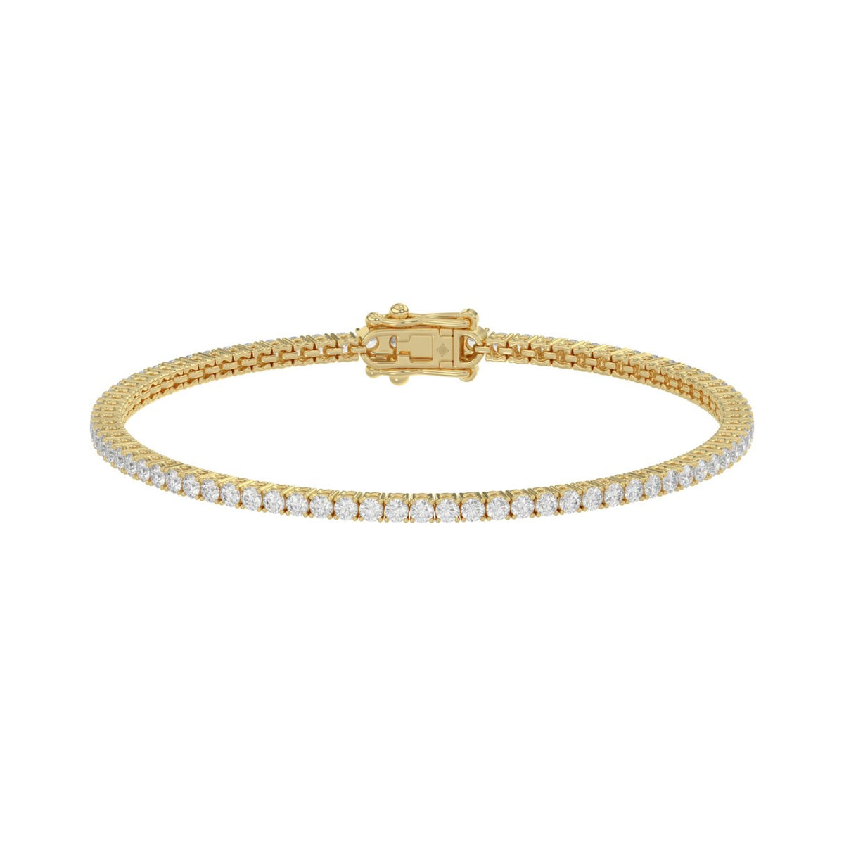 14K YELLOW GOLD 3CT ROUND DIAMOND LADIES BRACELET