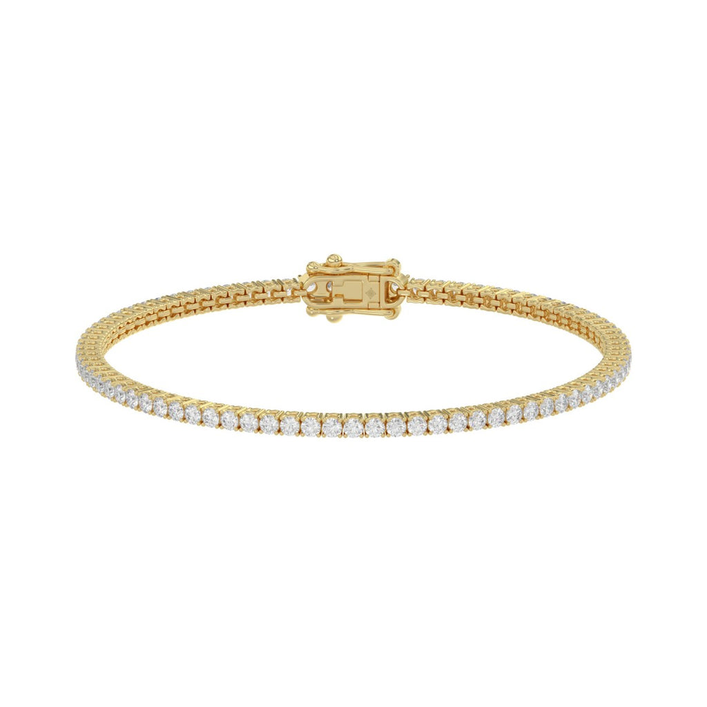14K YELLOW GOLD 3CT ROUND DIAMOND LADIES BRACELET