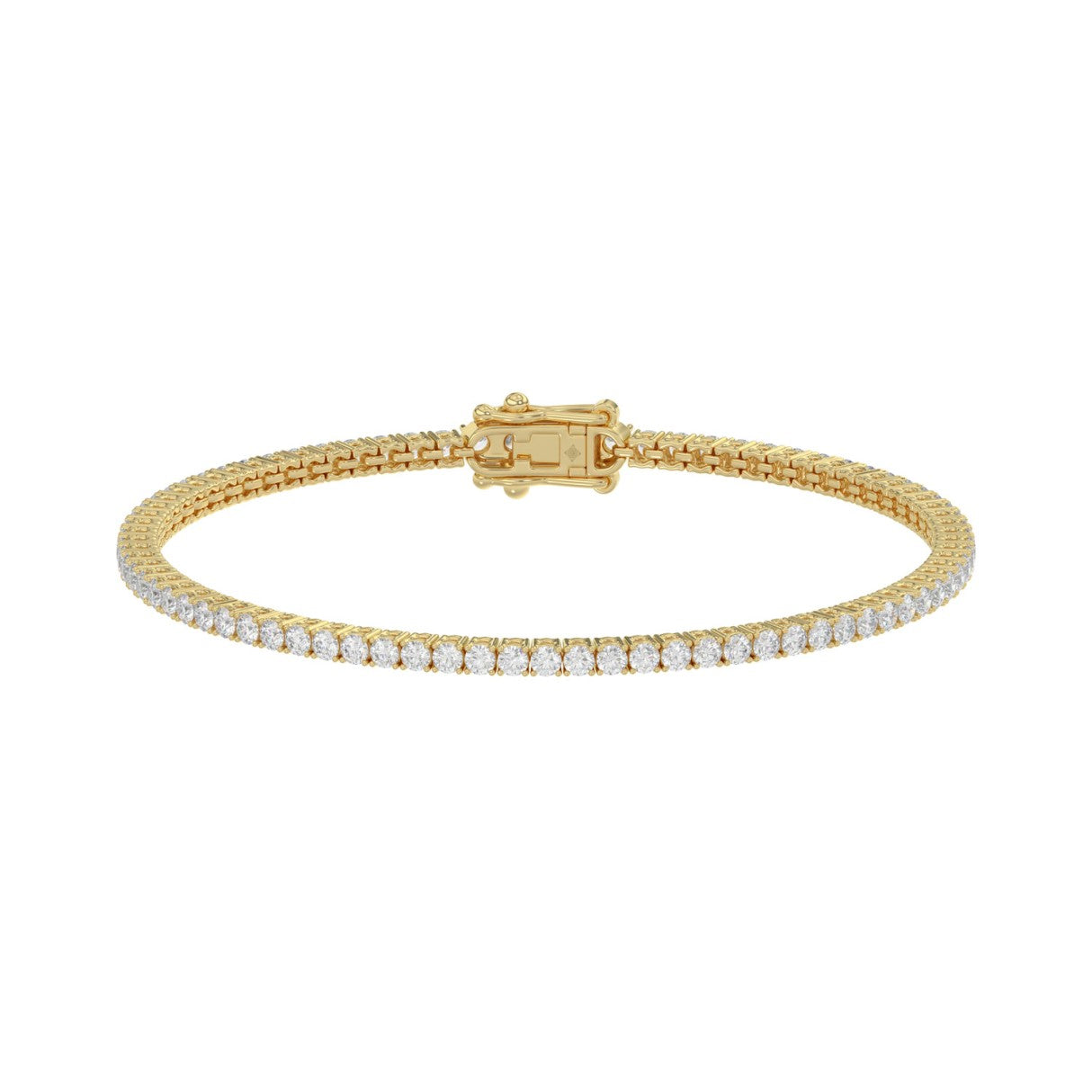 14K YELLOW GOLD 3CT ROUND DIAMOND LADIES BRACELET