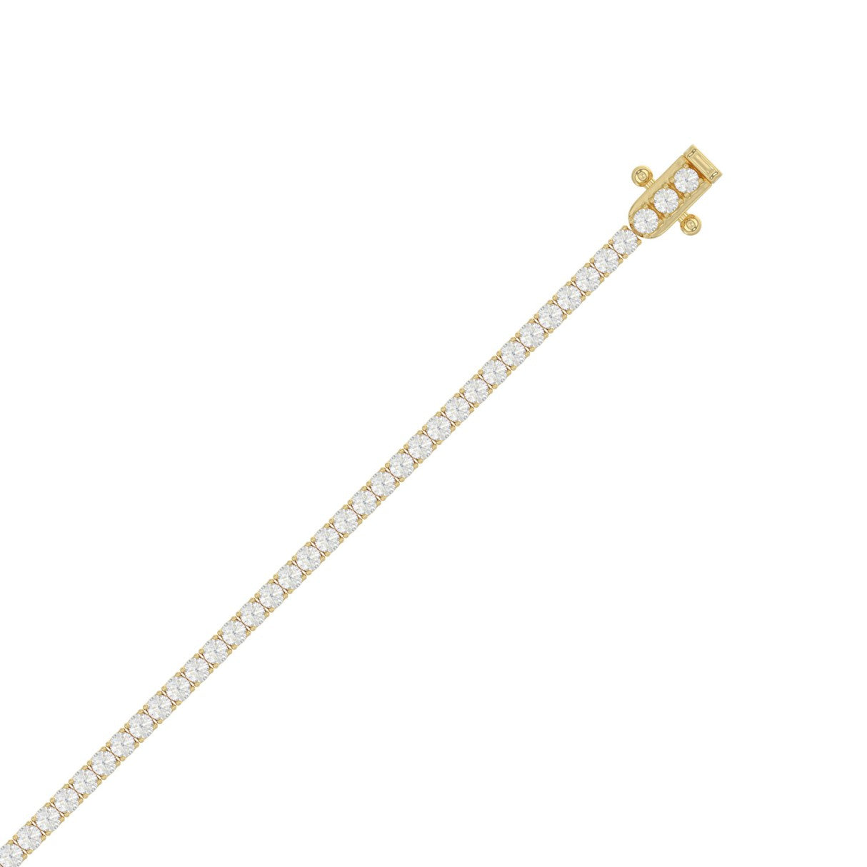 14K YELLOW GOLD 3CT ROUND DIAMOND LADIES BRACELET