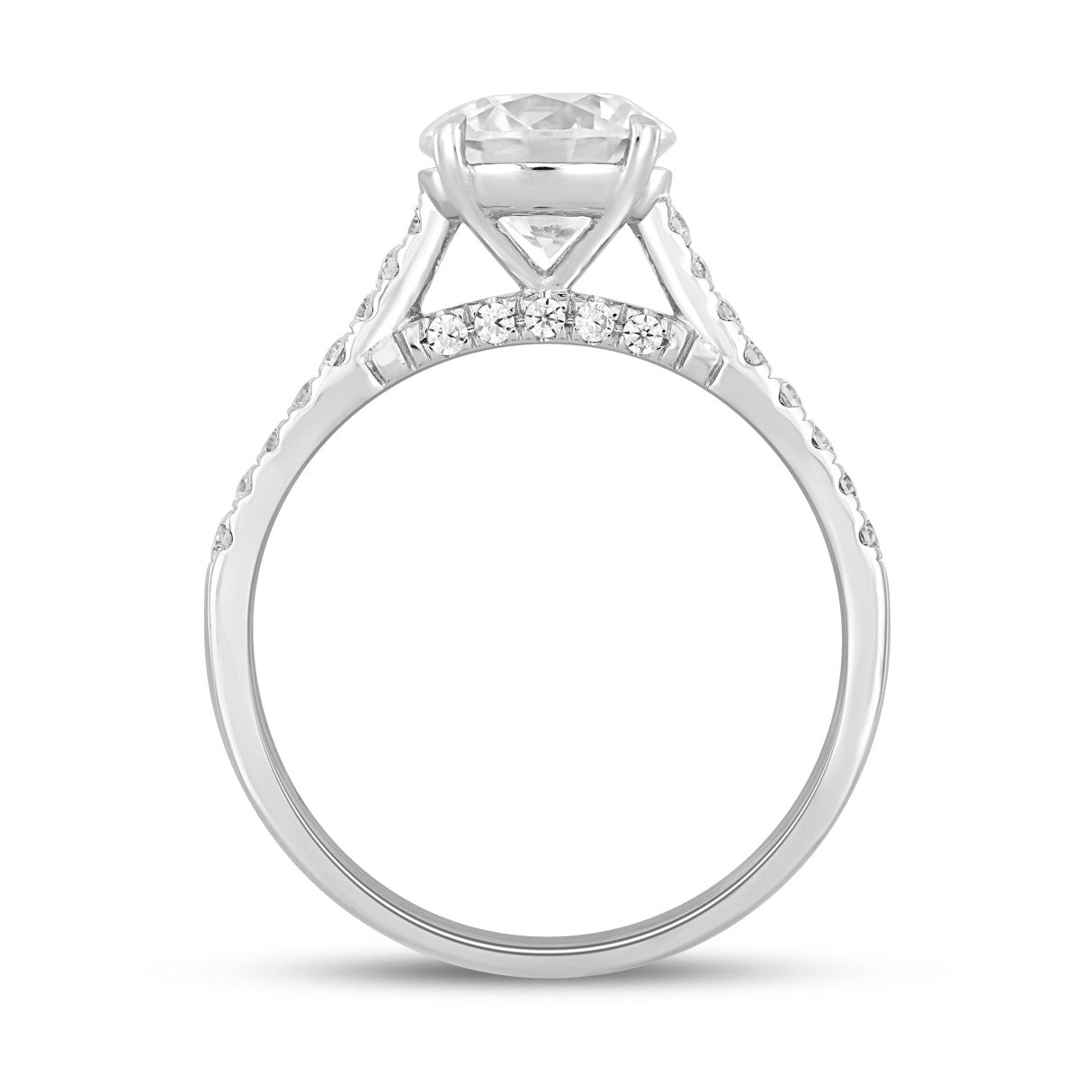 LADIES RING 1 3/4CT ROUND DIAMOND 14K WHITE GOLD (CENTER STONE ROUND DIAMOND 1 1/2CT )