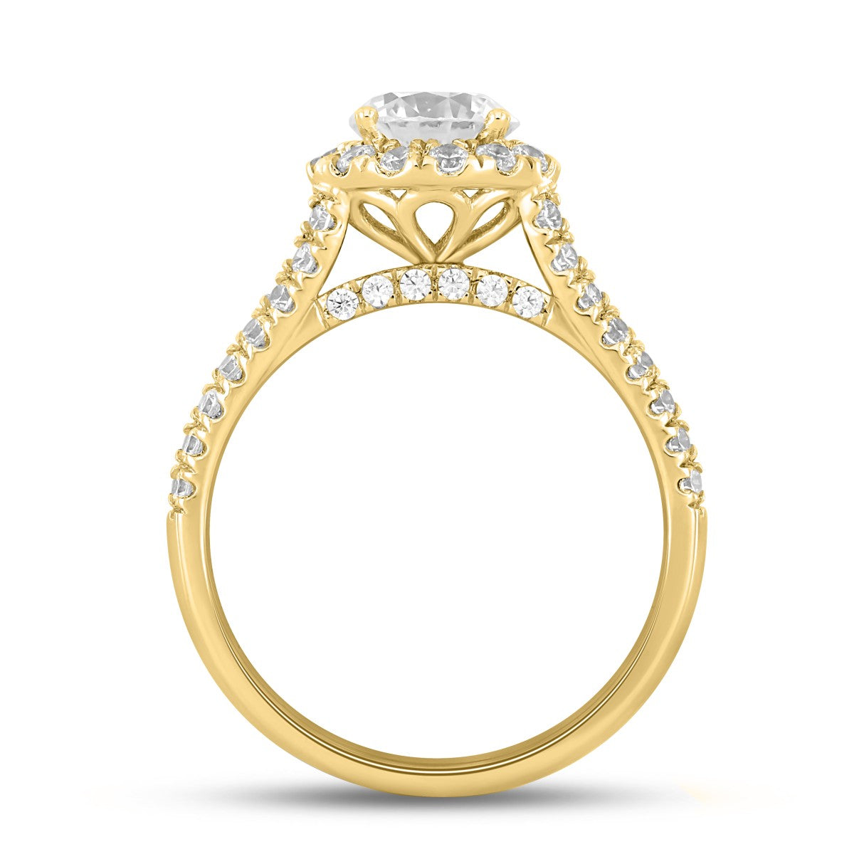 LADIES RING 1 3/4CT ROUND DIAMOND 14K YELLOW GOLD (CENTER STONE ROUND DIAMOND 1CT )