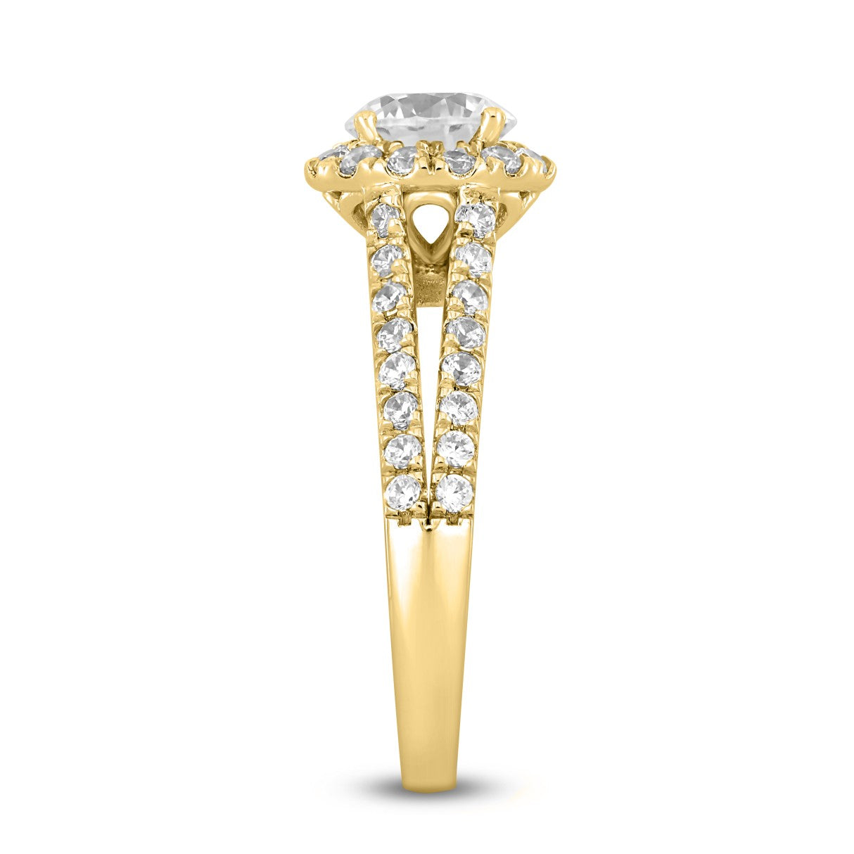 LADIES RING 1 3/4CT ROUND DIAMOND 14K YELLOW GOLD (CENTER STONE ROUND DIAMOND 1CT )