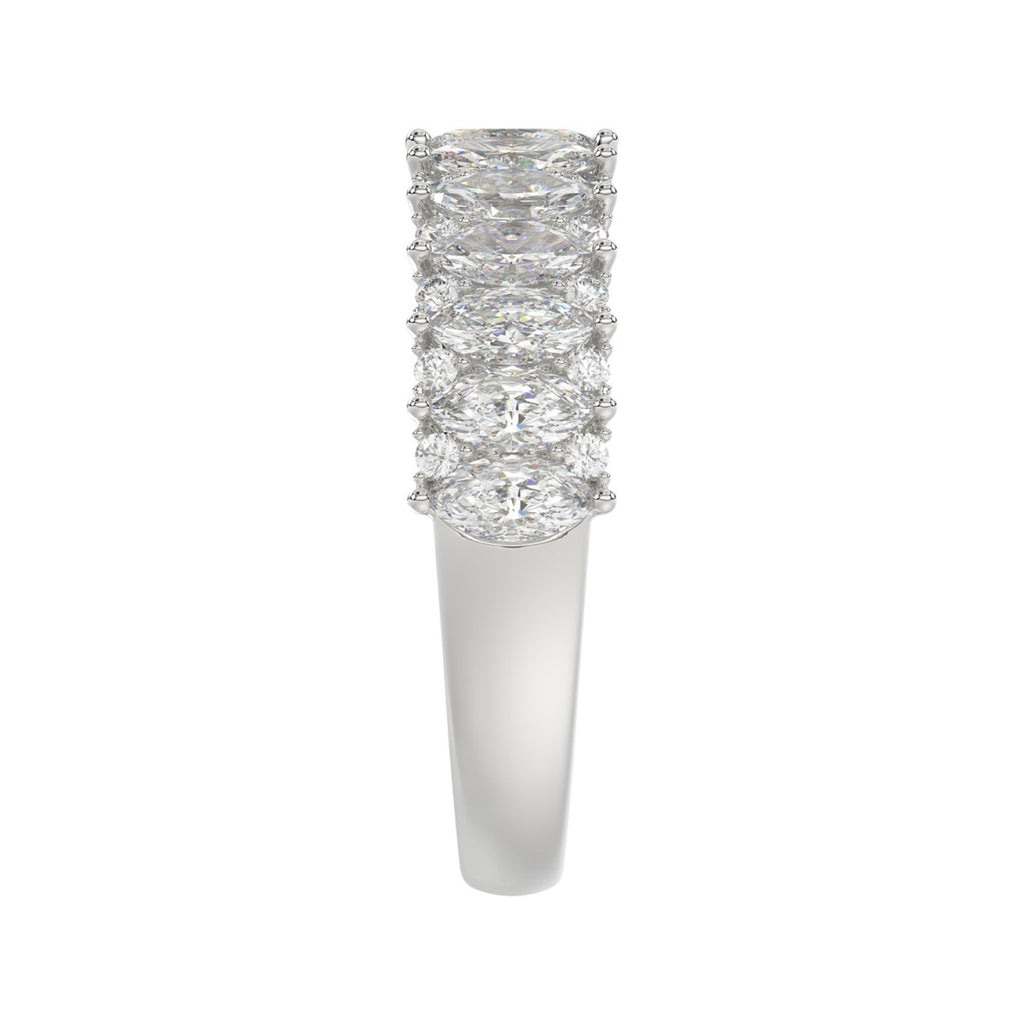 14K WHITE GOLD 1 1/2CT ROUND/MARQUISE DIAMOND LADIES BAND