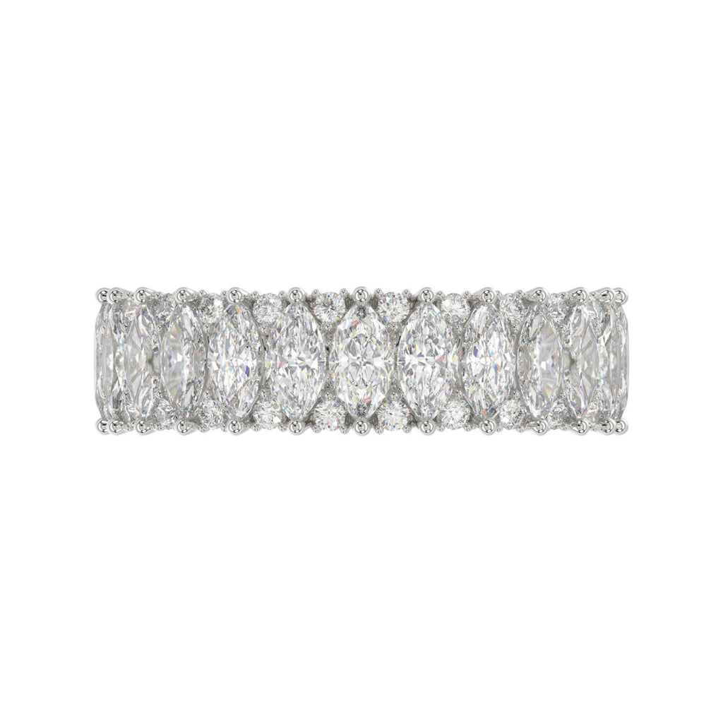 14K WHITE GOLD 1 1/2CT ROUND/MARQUISE DIAMOND LADIES BAND