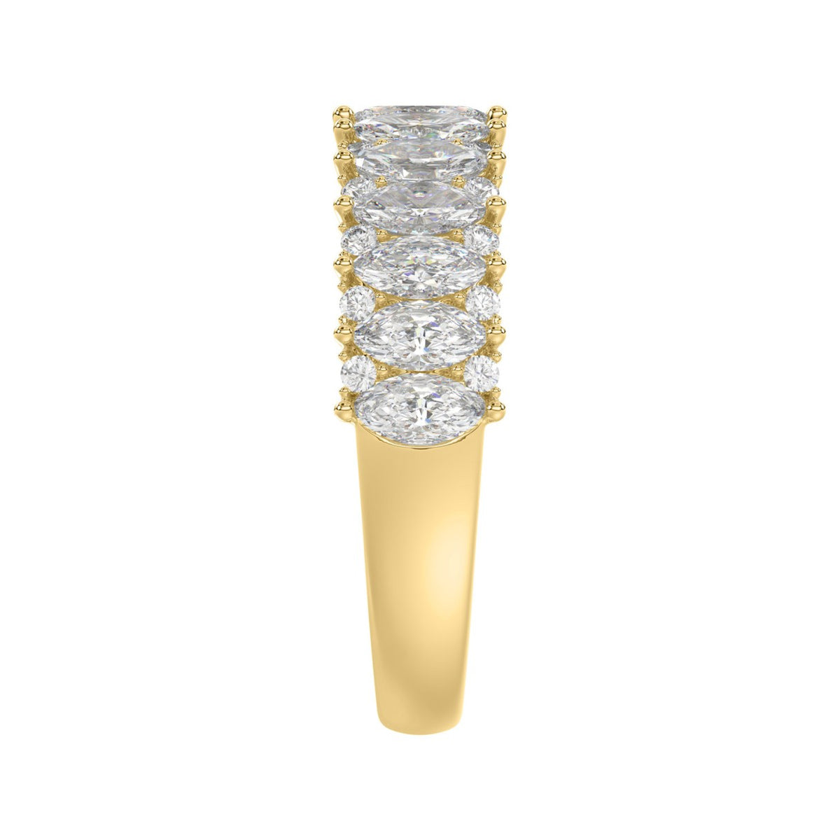 14K YELLOW GOLD 1 1/2CT ROUND/MARQUISE DIAMOND LADIES BAND