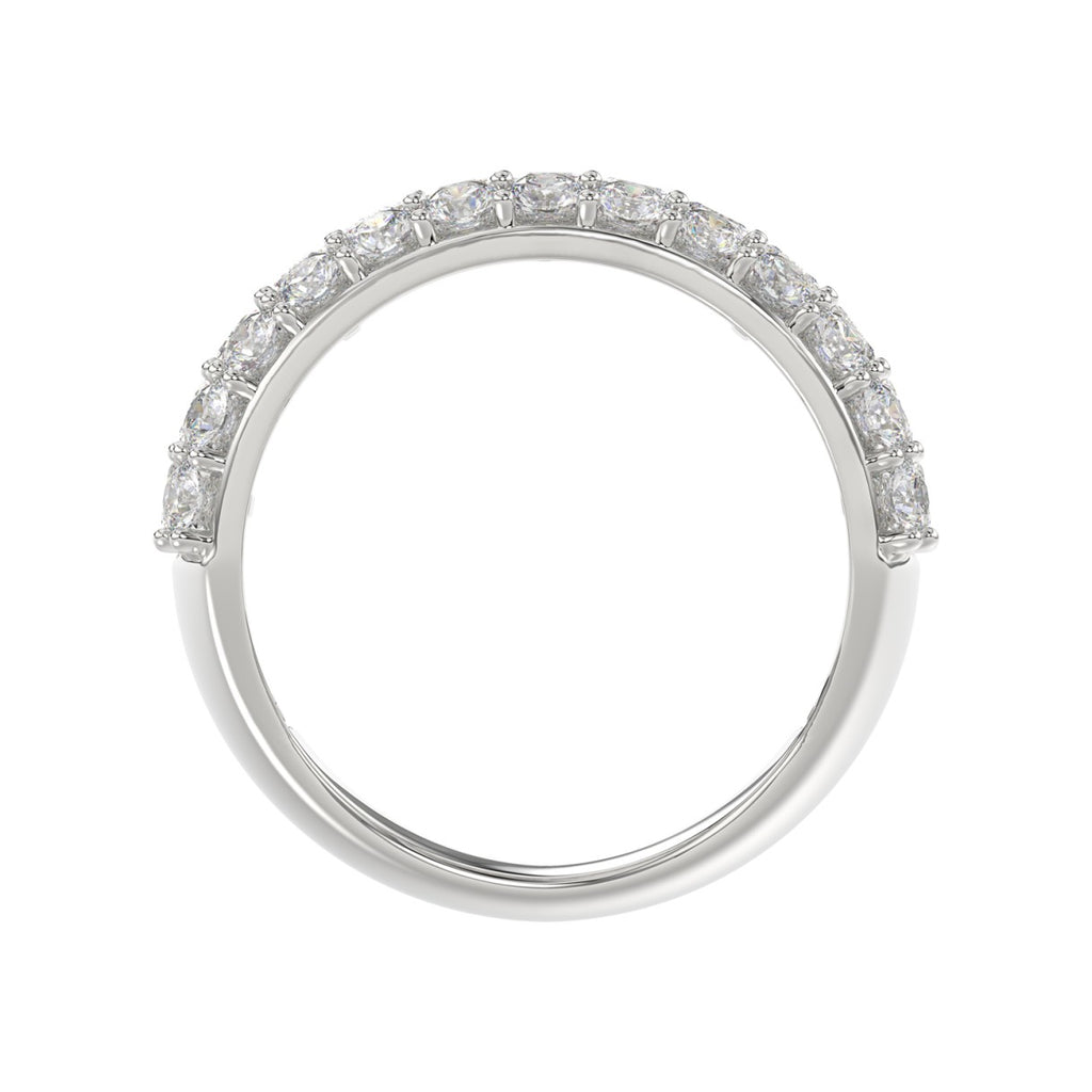 14K WHITE GOLD 2 1/2CT ROUND/EMERALD DIAMOND LADIES BAND