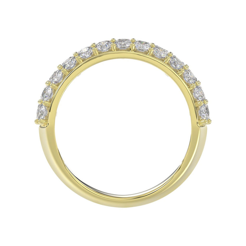 14K YELLOW GOLD 2 1/2CT ROUND/EMERALD DIAMOND LADIES BAND