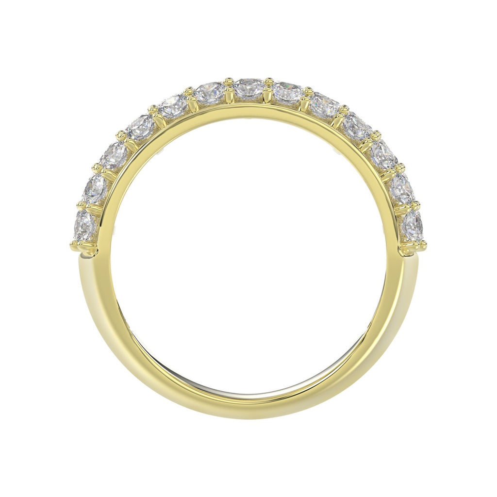 14K YELLOW GOLD 2 1/2CT ROUND/EMERALD DIAMOND LADIES BAND