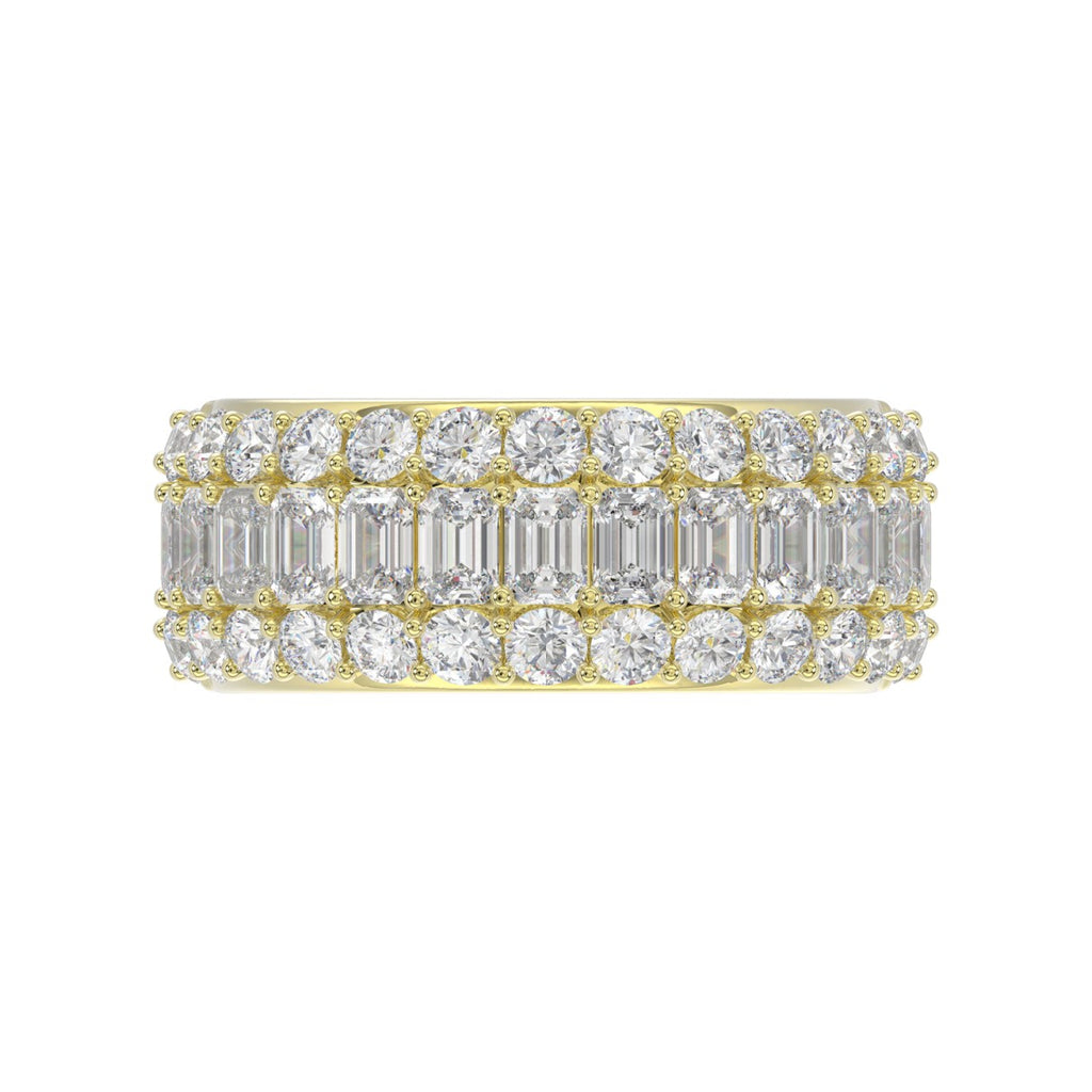 14K YELLOW GOLD 2 1/2CT ROUND/EMERALD DIAMOND LADIES BAND