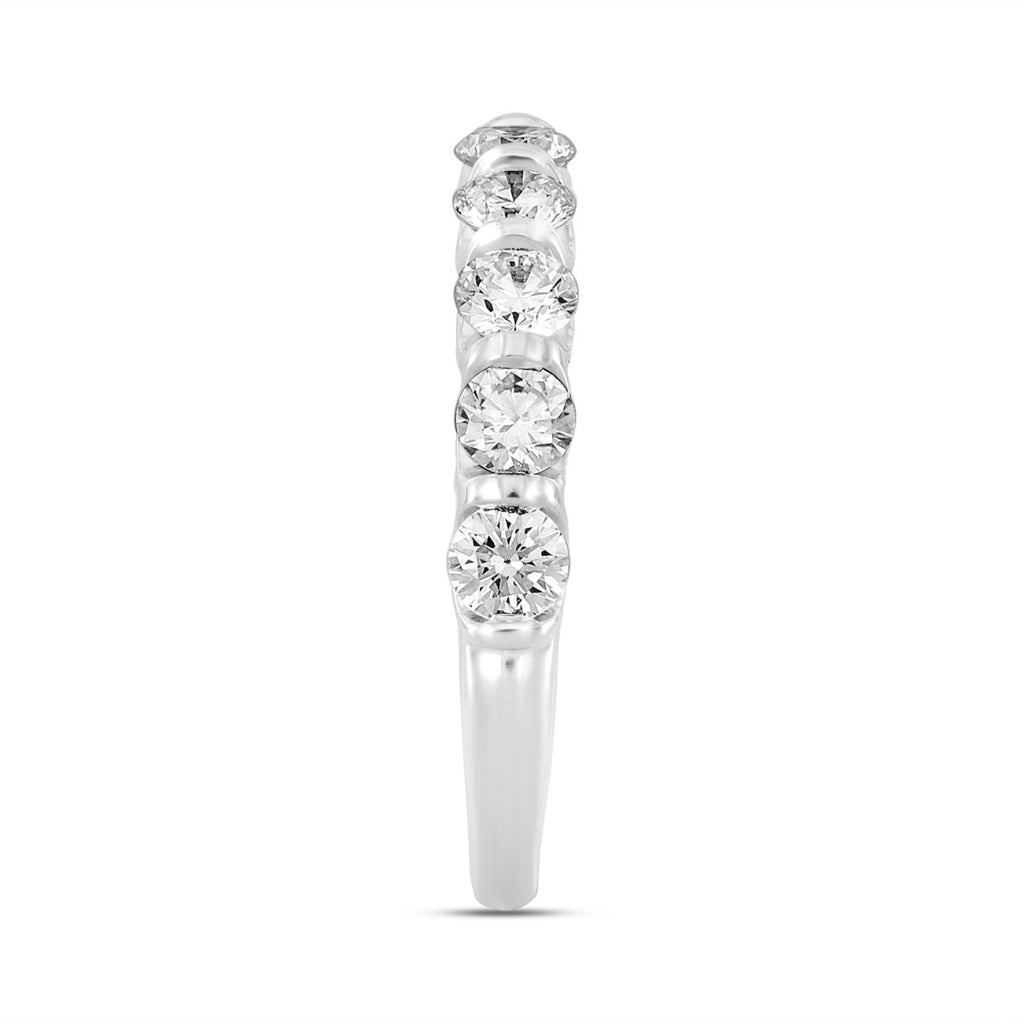 LADIES BAND 1CT ROUND DIAMOND 14K WHITE GOLD