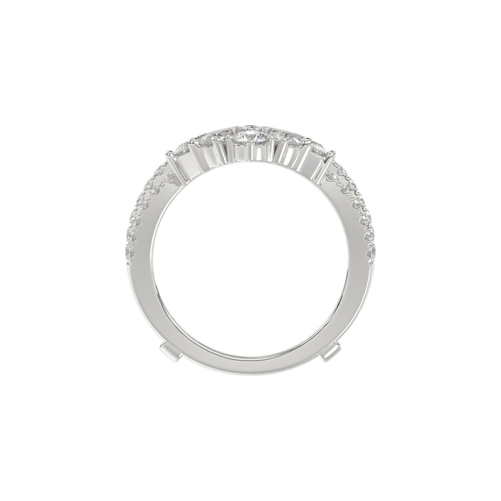 LADIES WRAP RING 2 1/2CT ROUND/PRINCESS/PEAR DIAMOND 14K WHITE GOLD