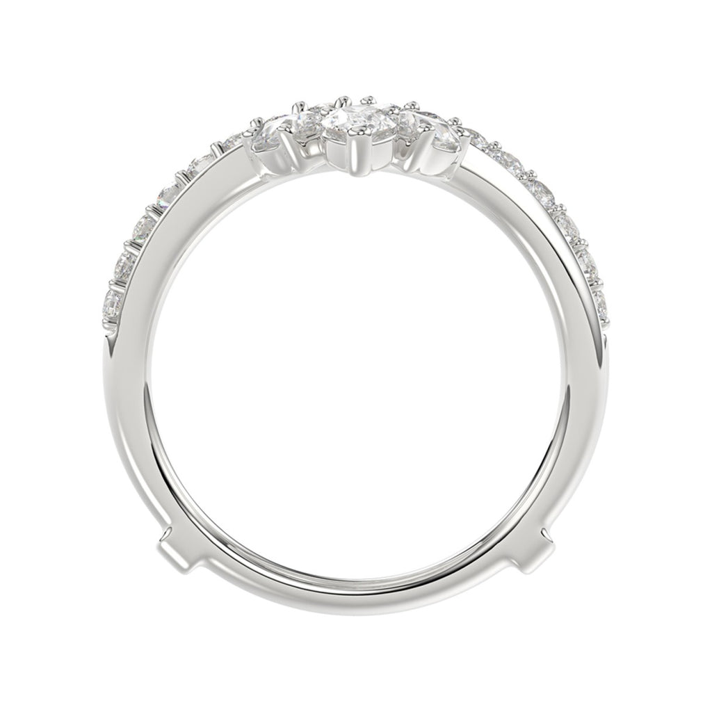 14K WHITE GOLD 1 1/4CT ROUND/PEAR DIAMOND LADIES WRAP RING