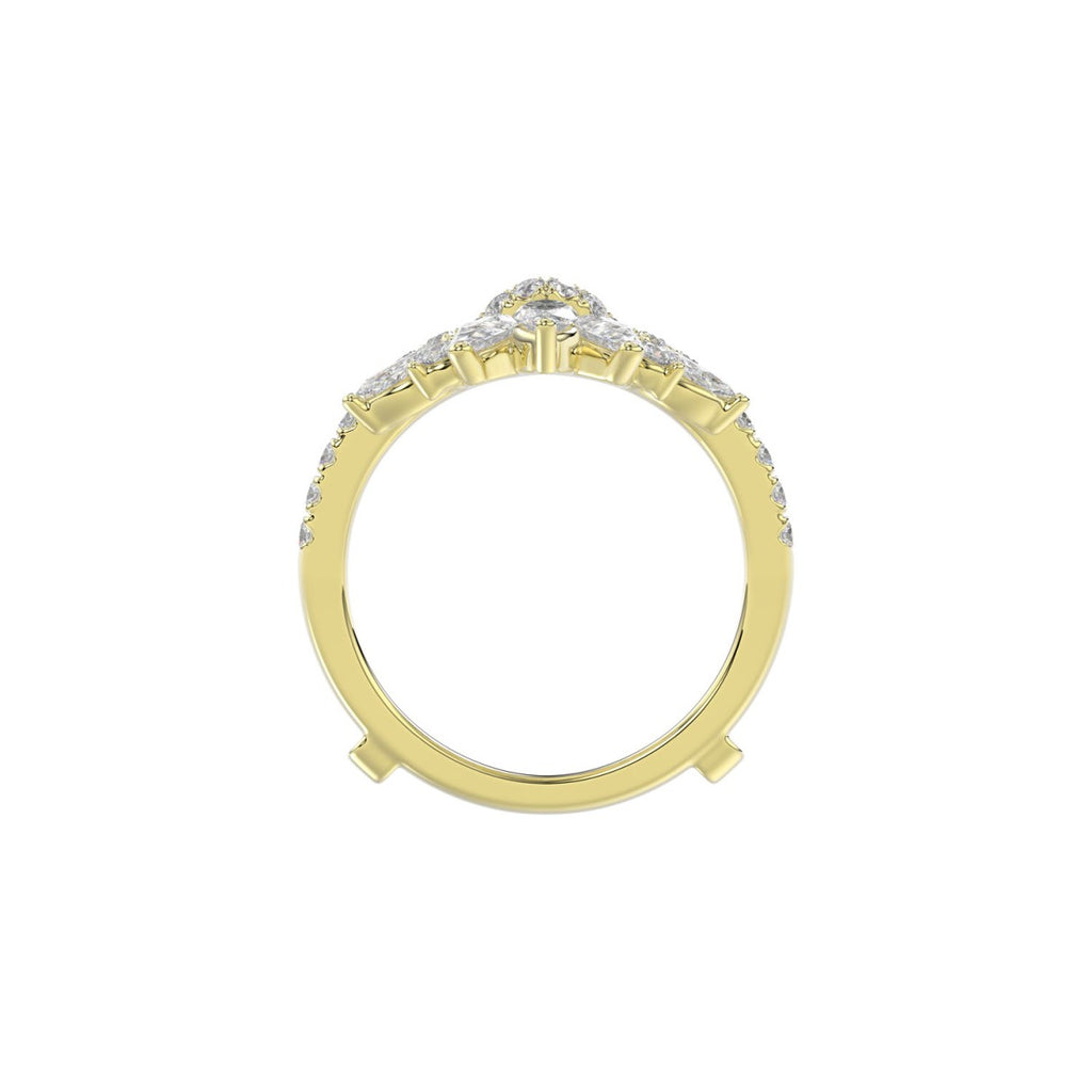 LADIES ENHANCERS RING 2 1/4CT ROUND/PEAR/MARQUISE DIAMOND 14K YELLOW GOLD