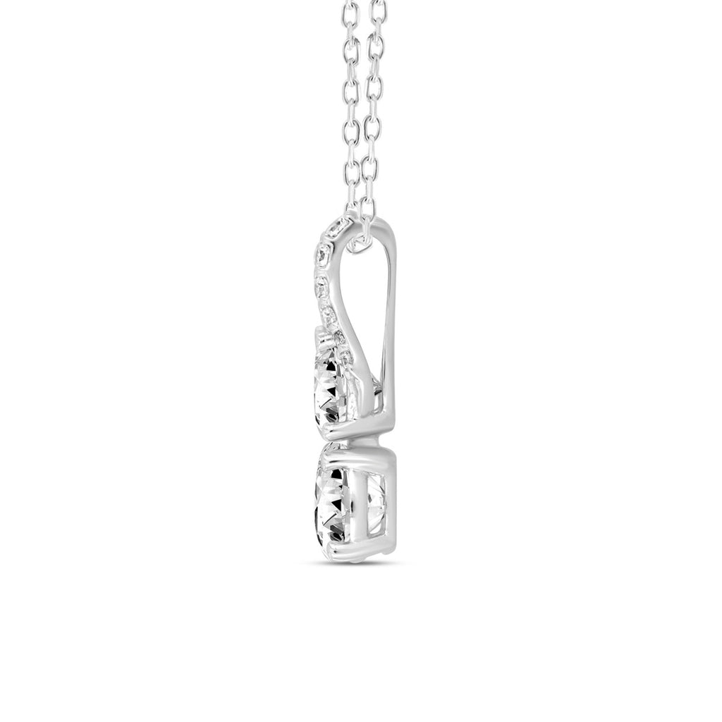 14K WHITE GOLD 1 1/2CT ROUND DIAMOND LADIES PENDANT WITH CHAIN