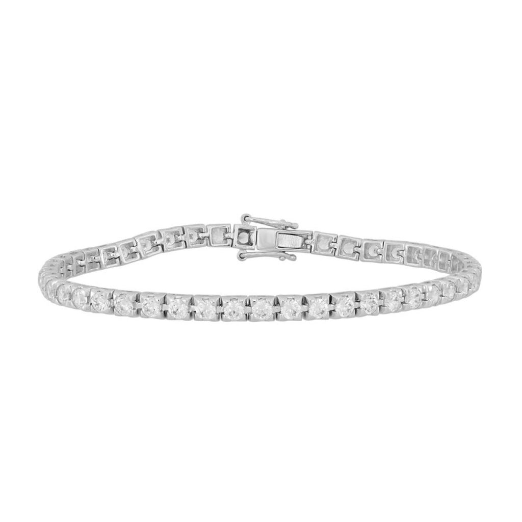 LADIES BRACELET 3CT ROUND DIAMOND 14K WHITE GOLD